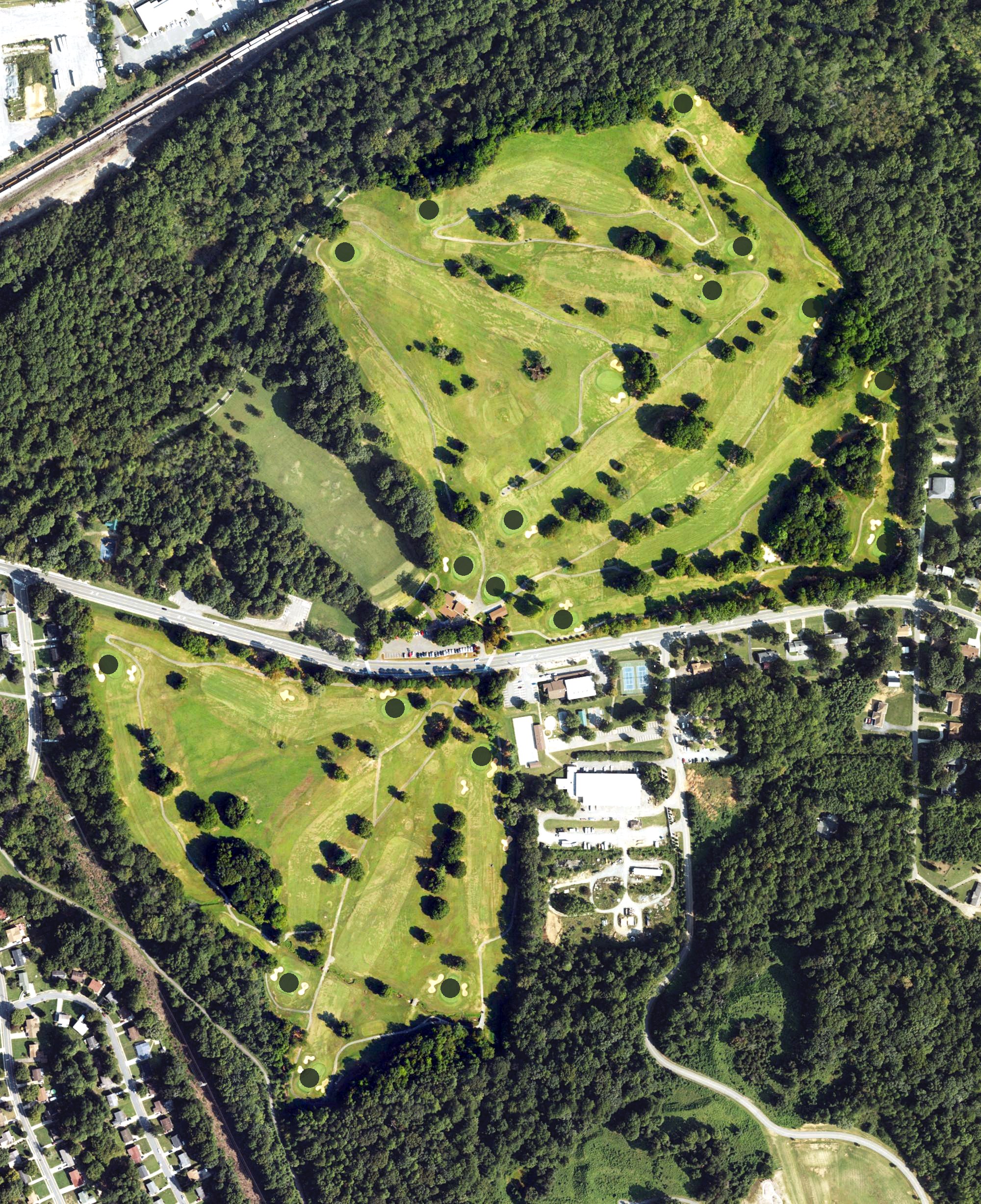 Aerial view of Reynolds Park Golf Course, NC