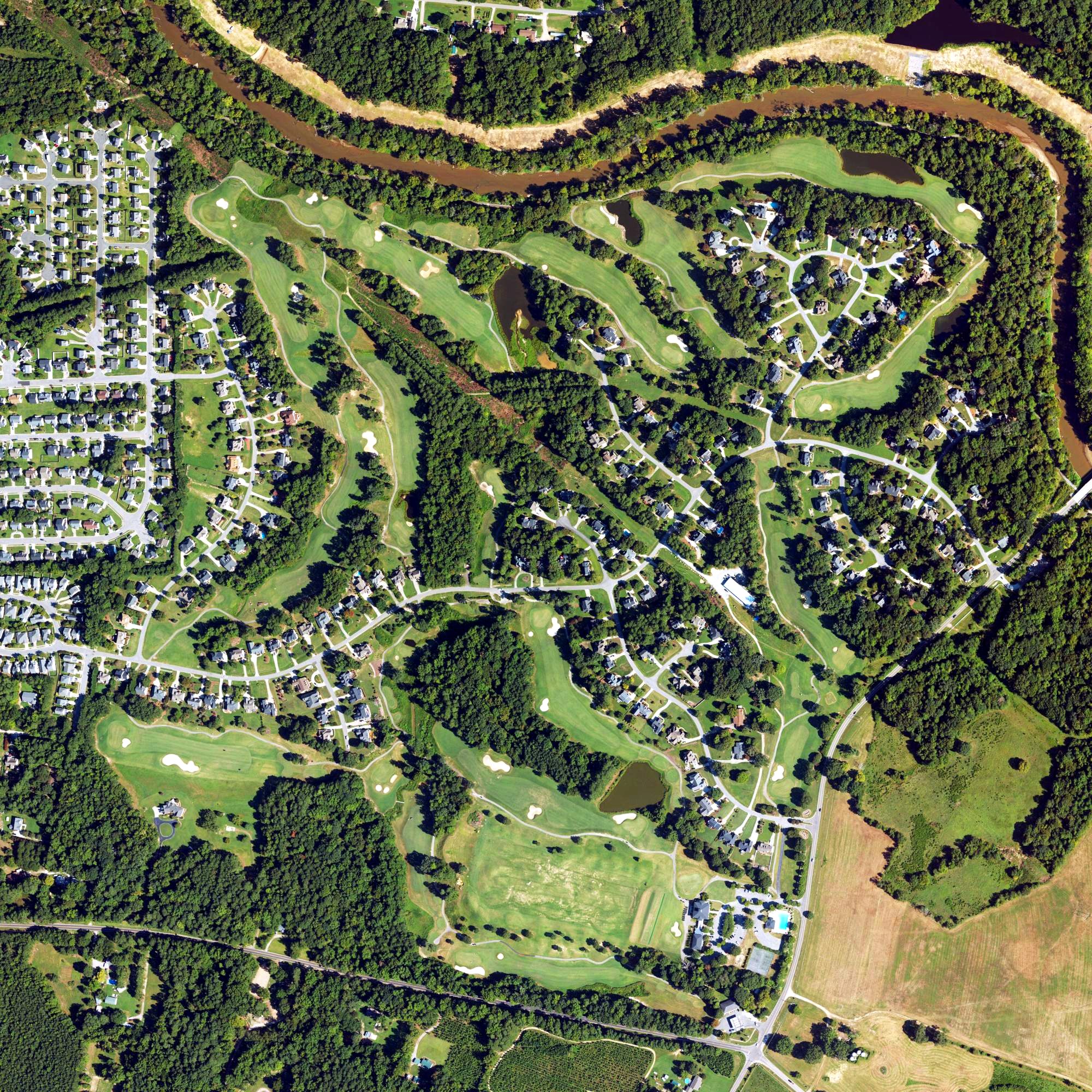 Aerial view of River Ridge Golf Club, NC