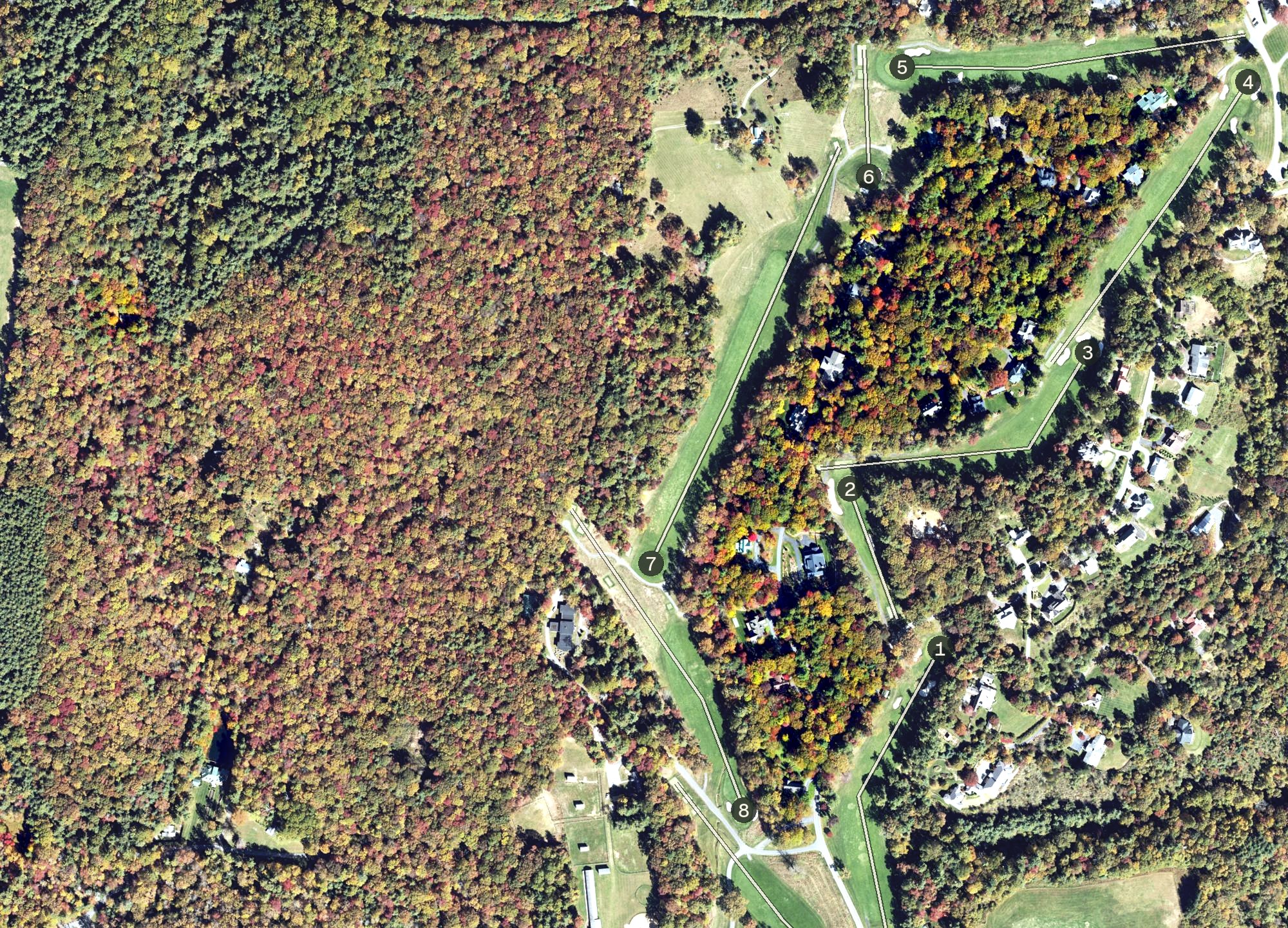Aerial view of Roaring Gap Club, NC