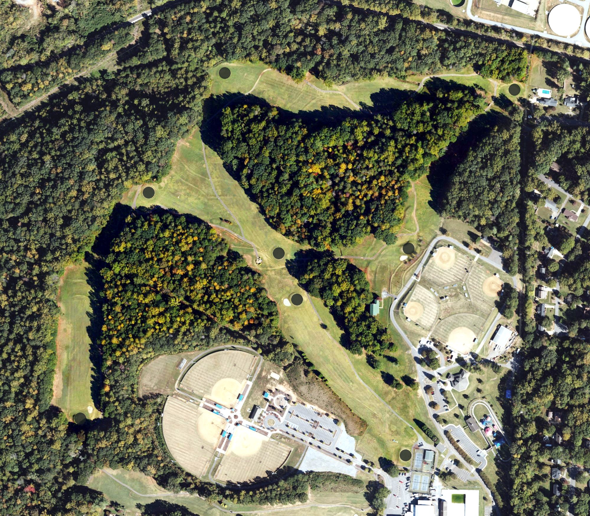 Aerial view of Royster Memorial Golf Course, NC