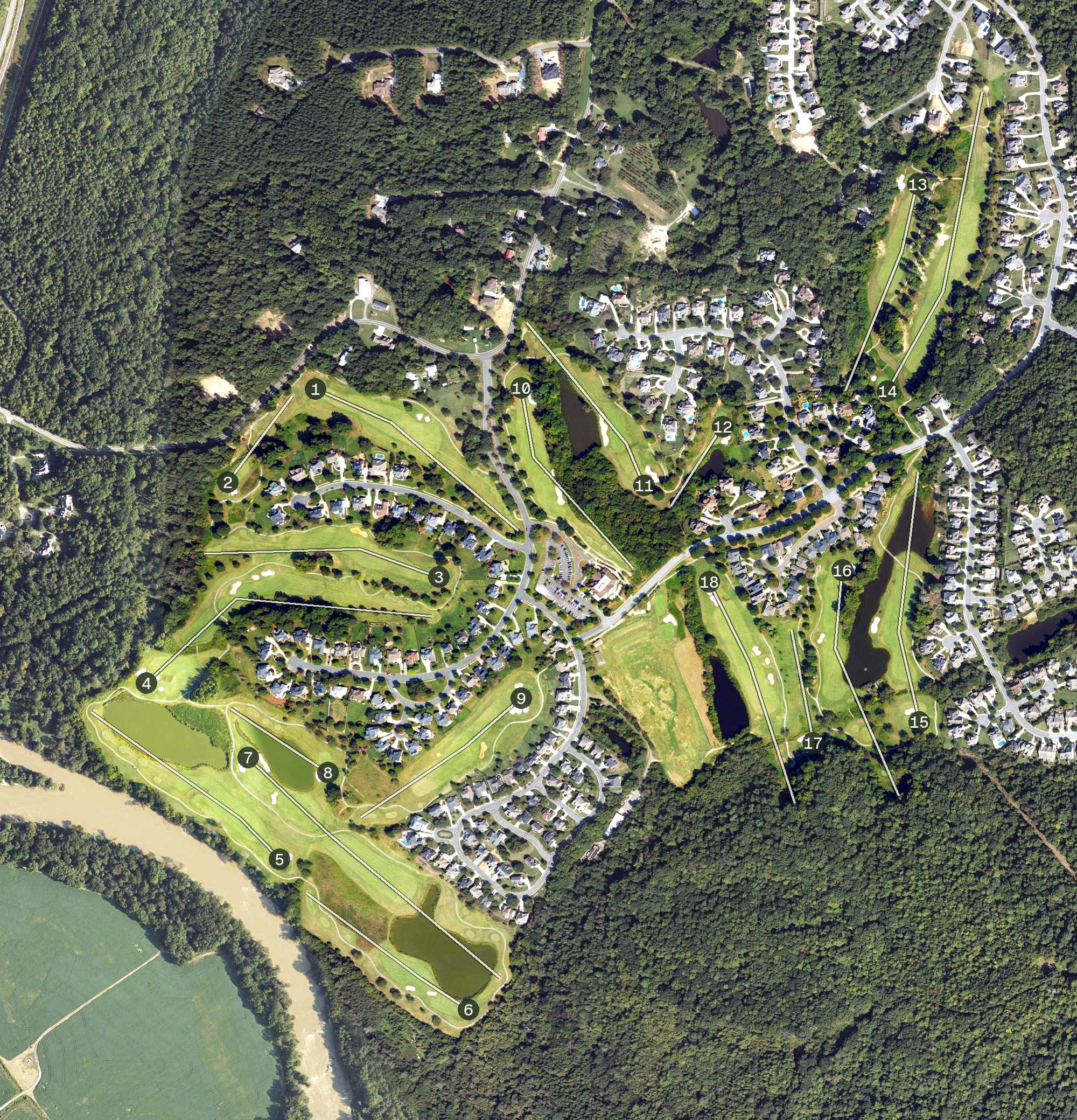 Aerial view of Salem Glen Country Club, NC