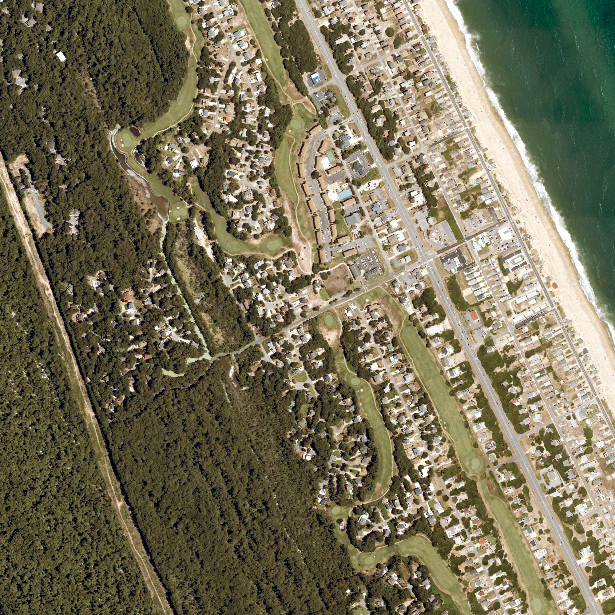 Aerial view of Sea Scape Golf Links, NC