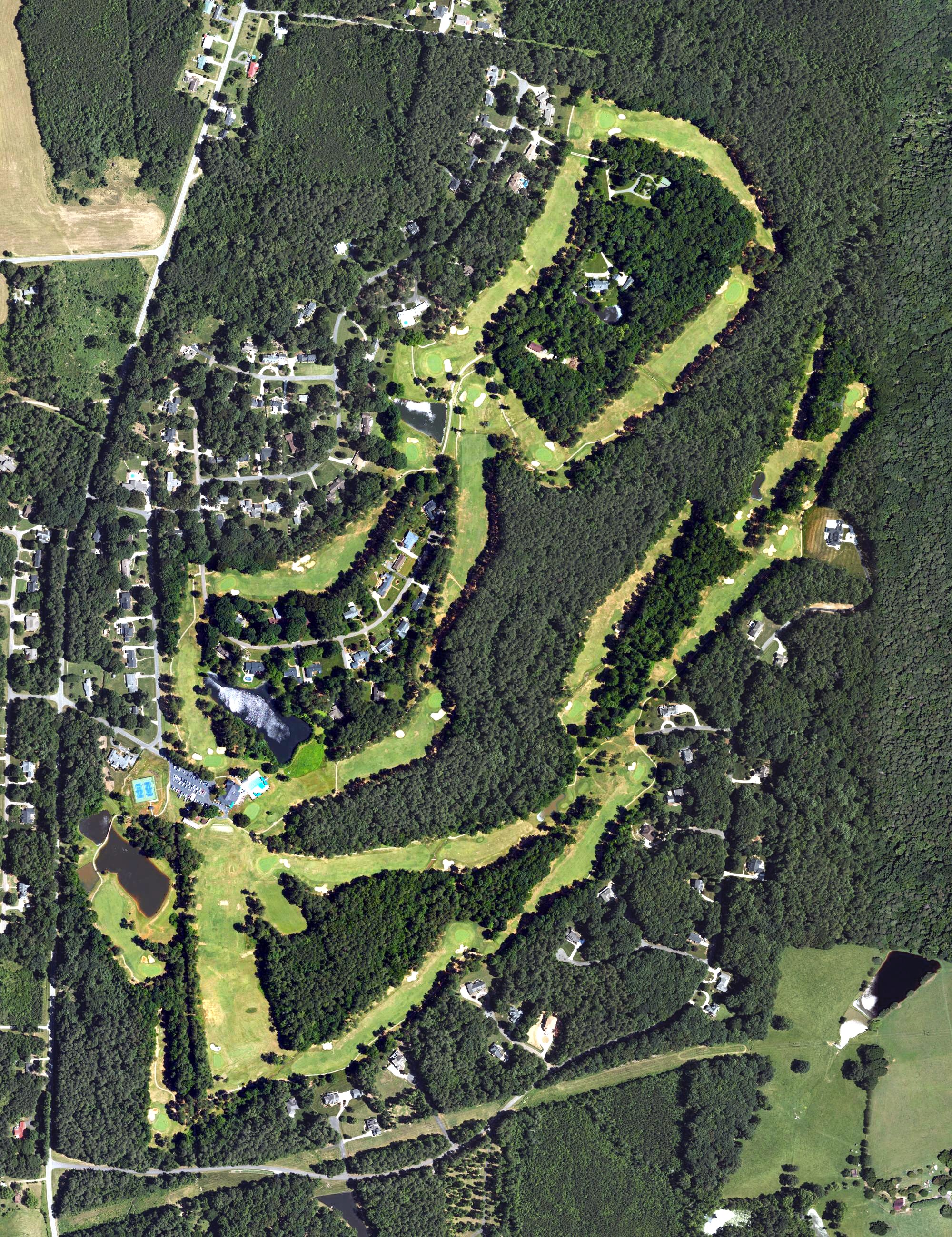 Aerial view of Siler City Country Club, NC