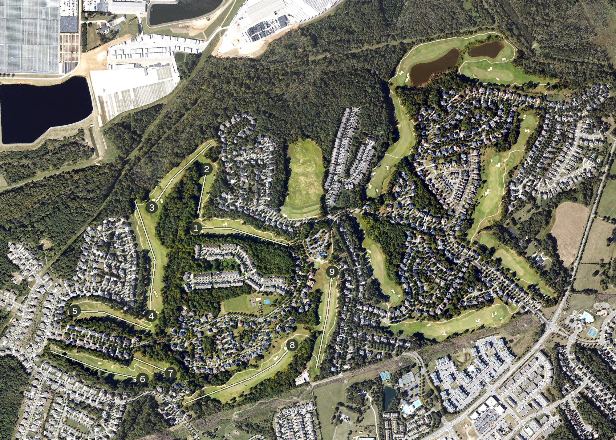 Aerial view of Skybrook Golf Course, NC