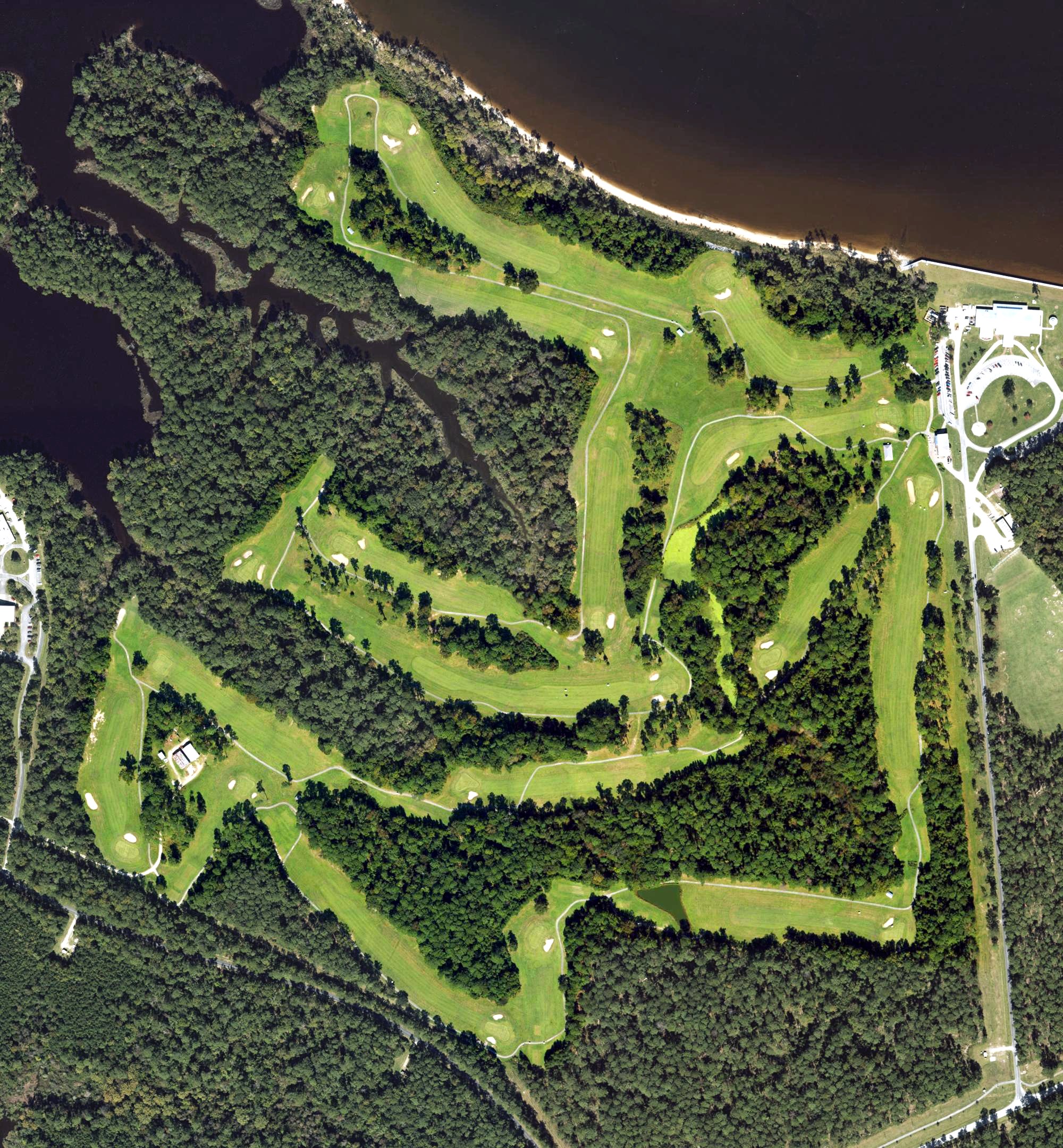 Aerial view of Sound of Freedom Golf Course, NC