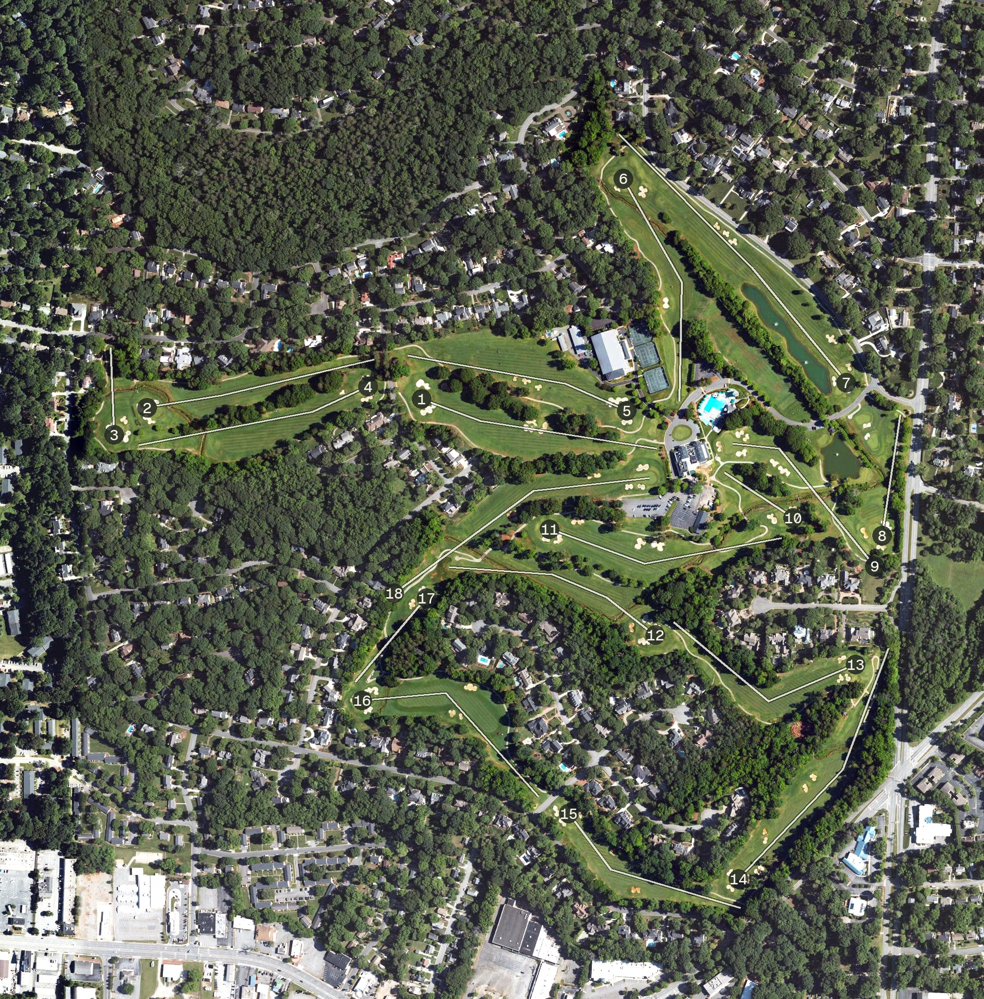 Aerial view of Starmount Forest Country Club, NC