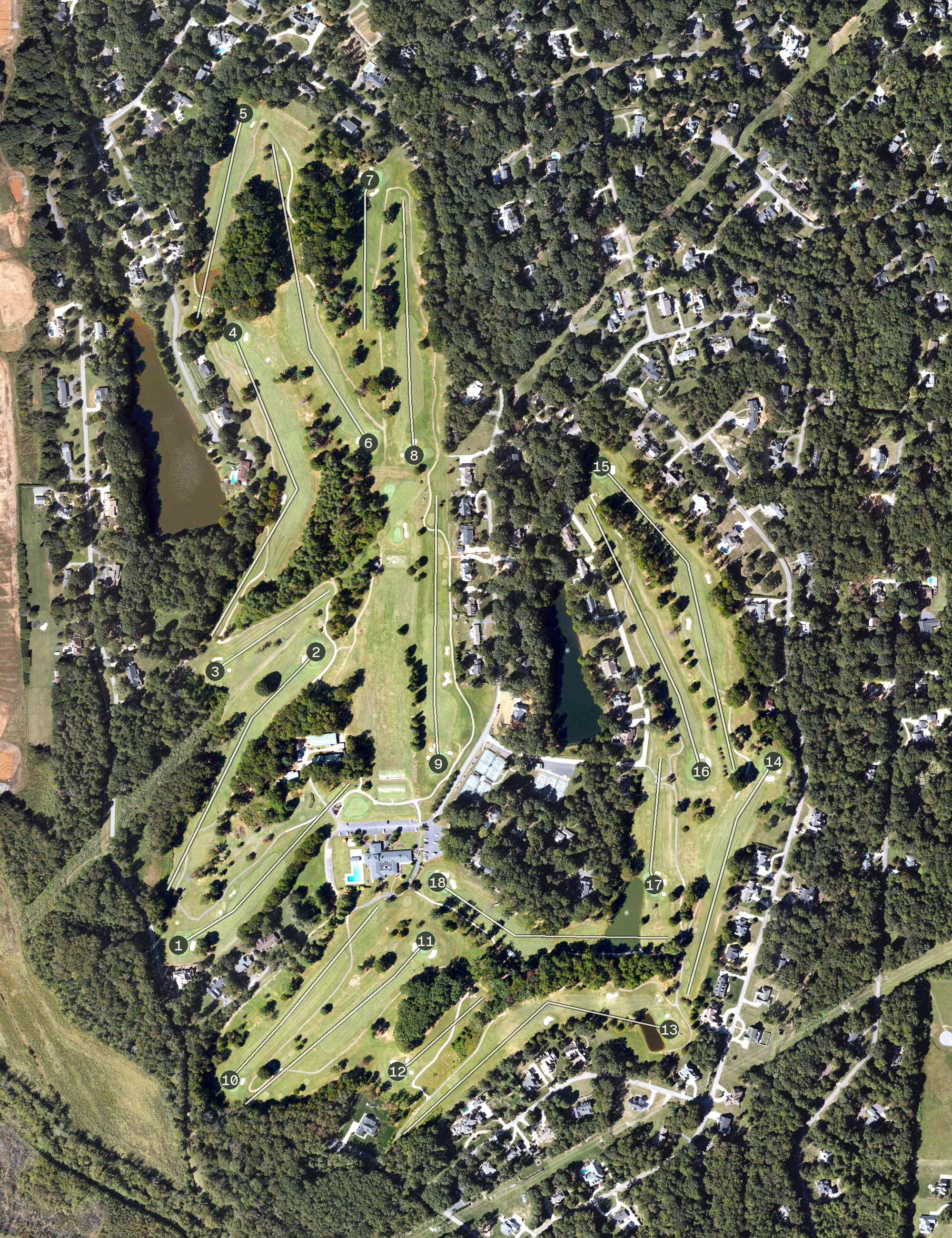 Aerial view of Statesville Country Club, NC