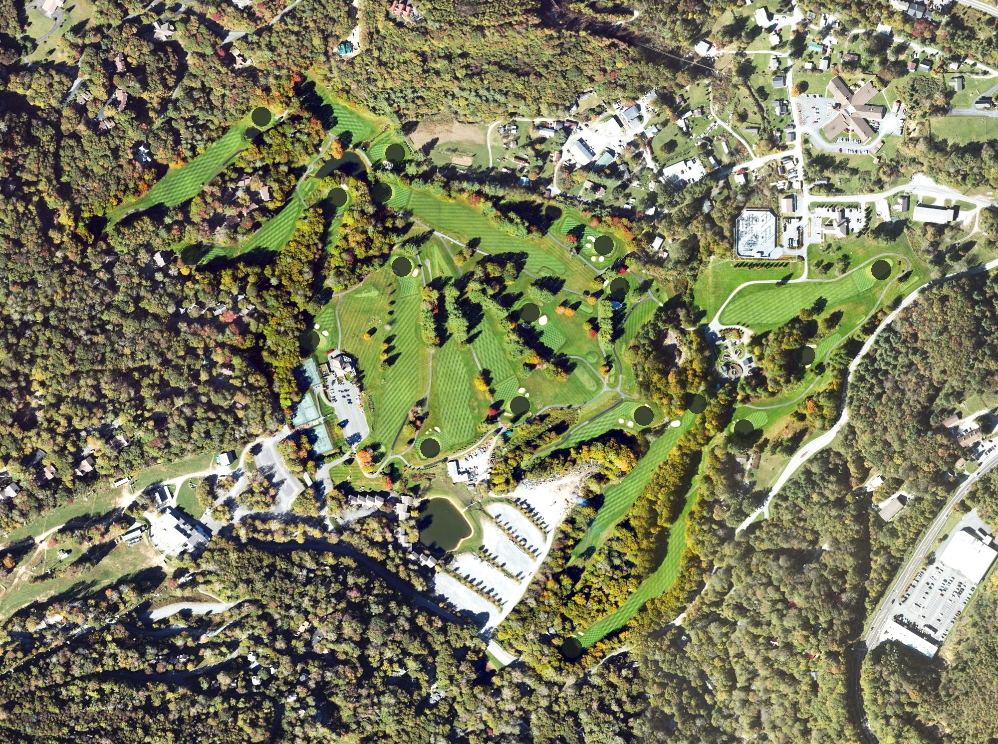 Aerial view of Sugar Mountain Golf Course, NC