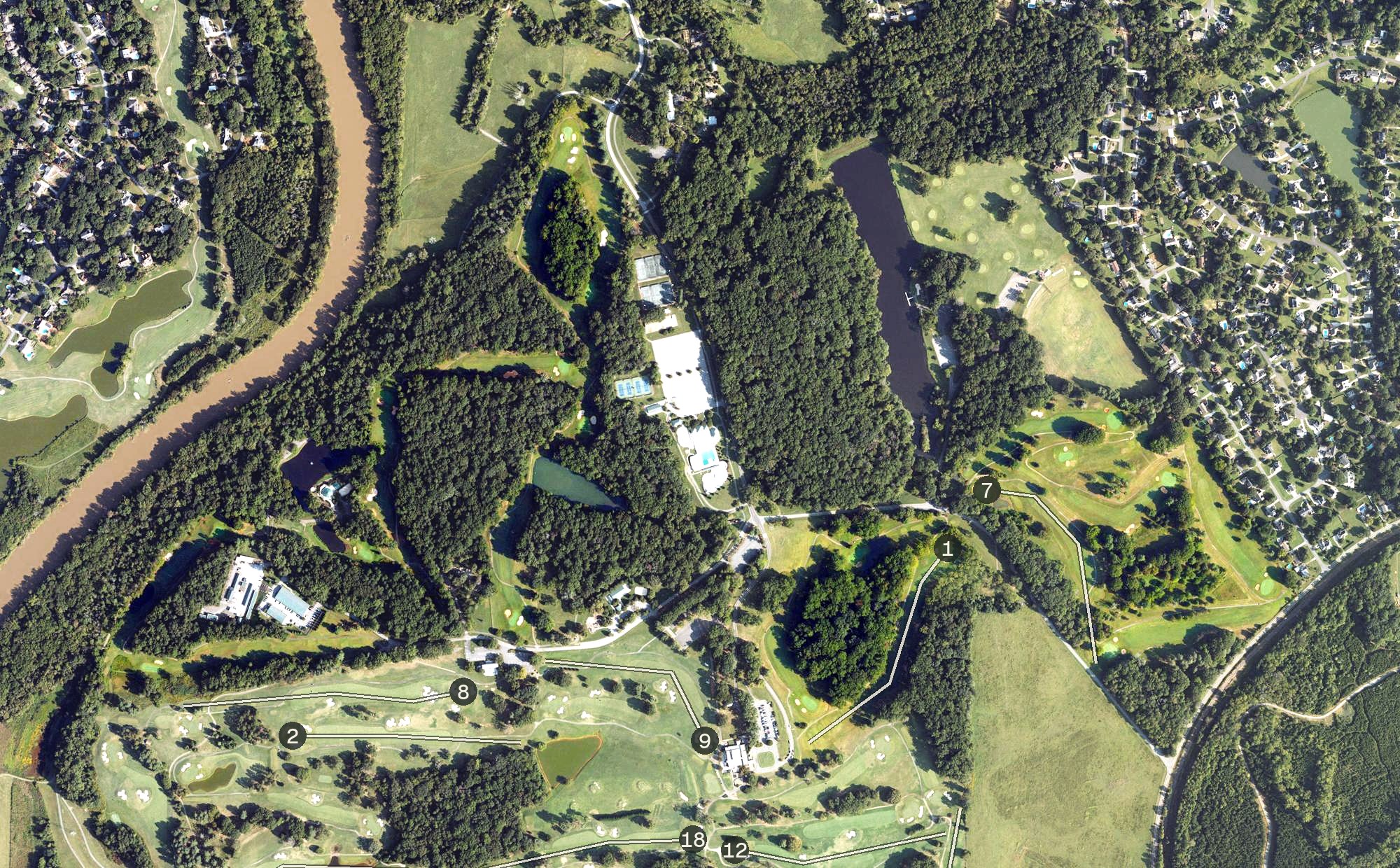 Aerial view of Tanglewood Reynolds Course, NC