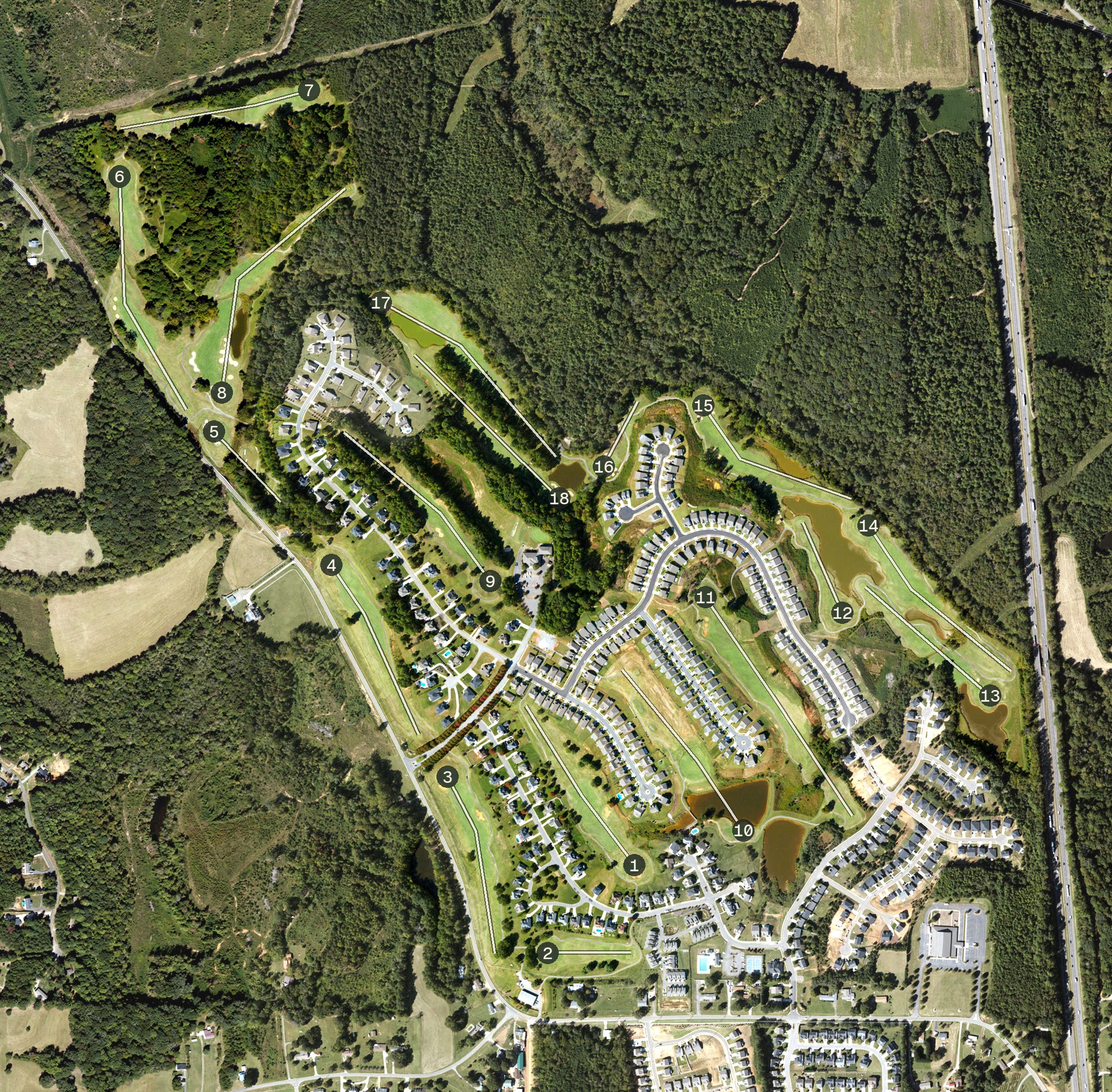 Aerial view of The 500 Club Golf Course, NC