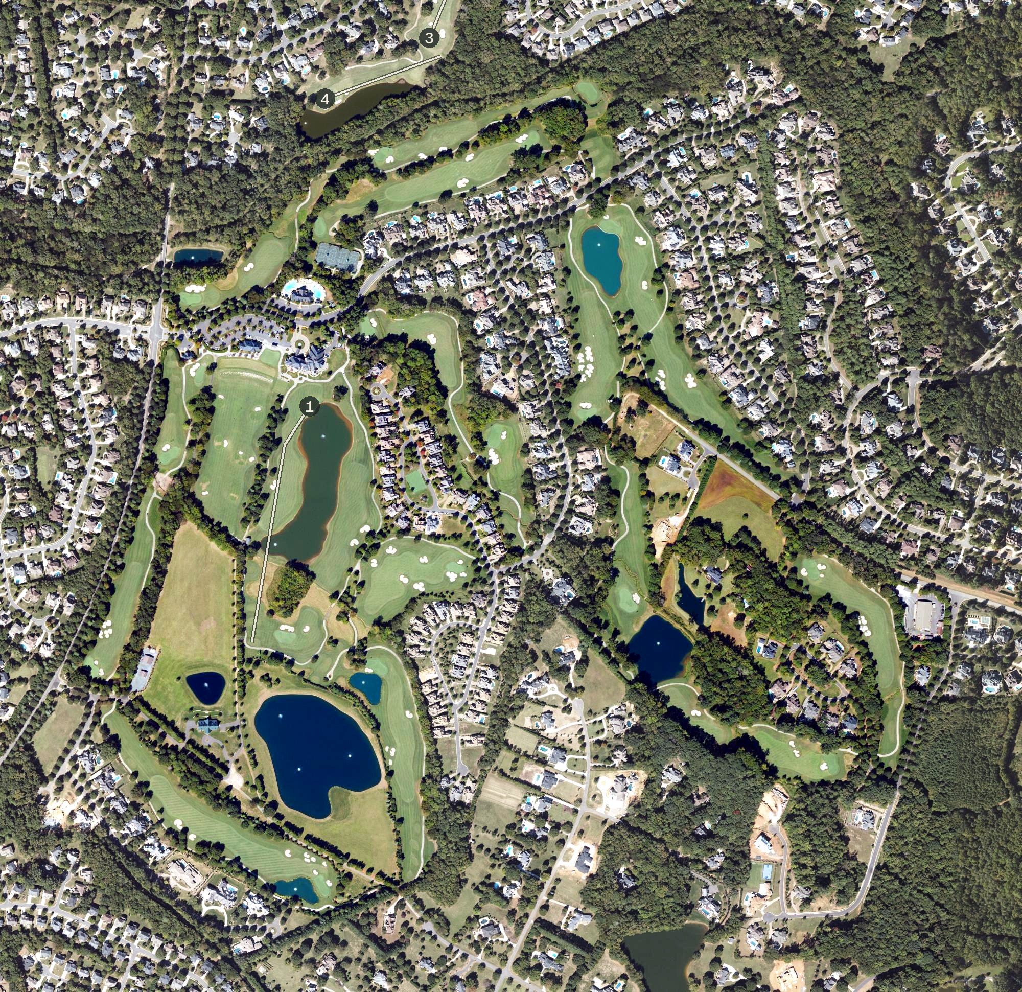 Aerial view of The Club at Longview, NC