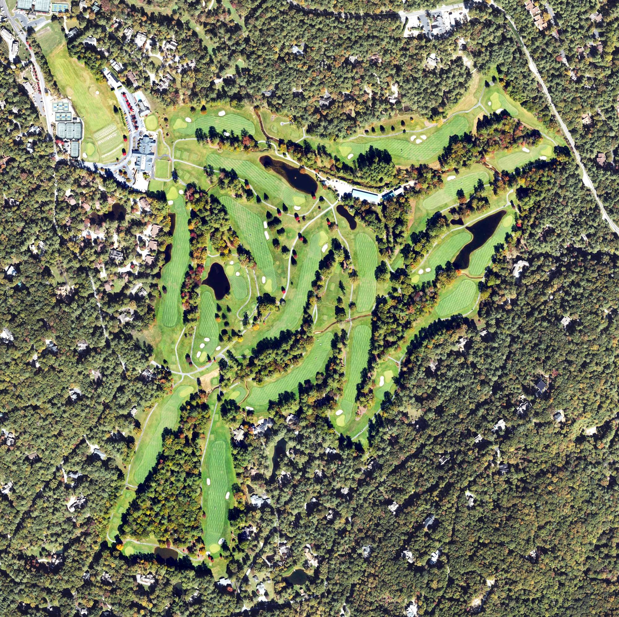 Aerial view of The Country Club of Sapphire Valley, NC