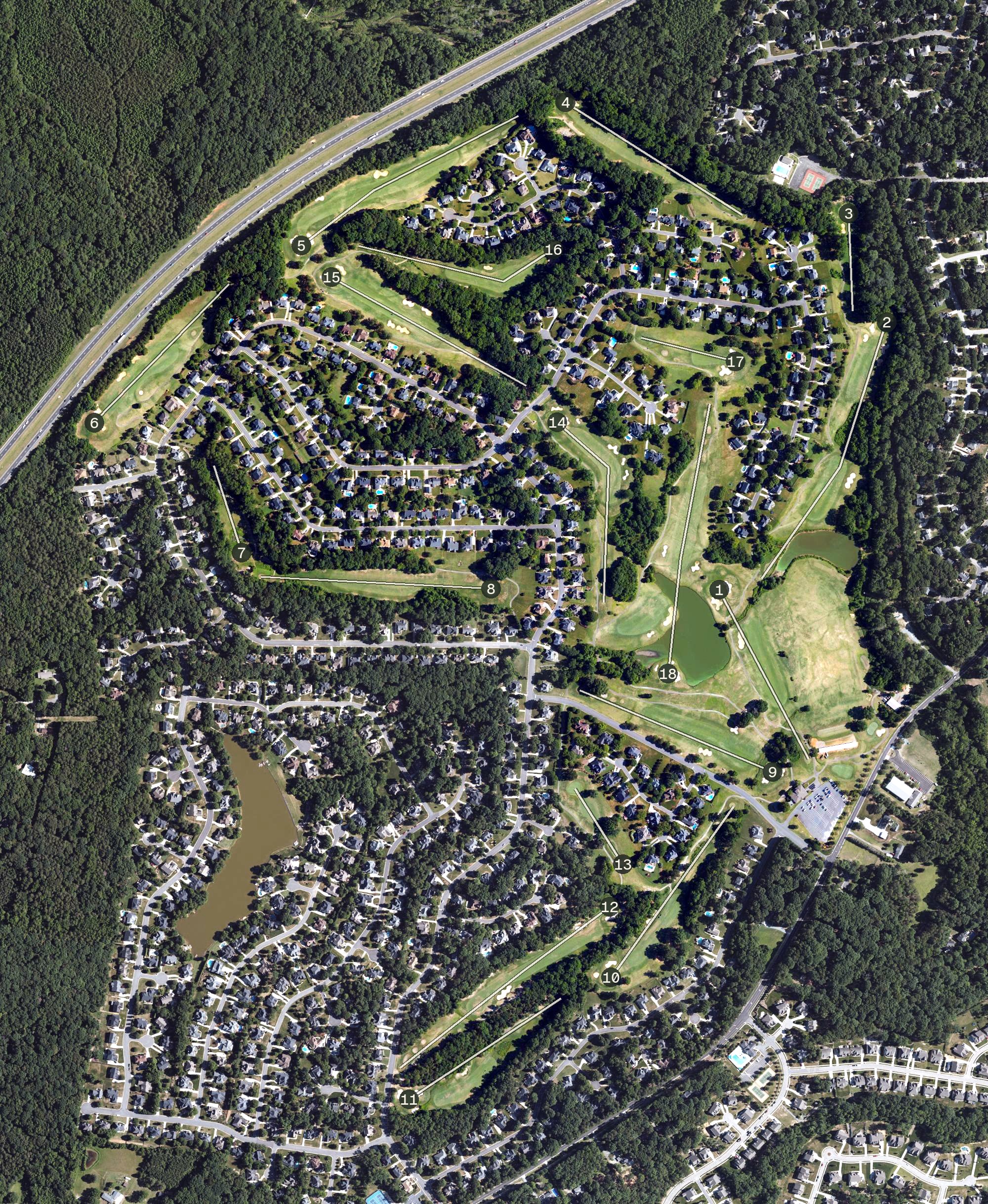 Aerial view of The Divide Golf Club, NC