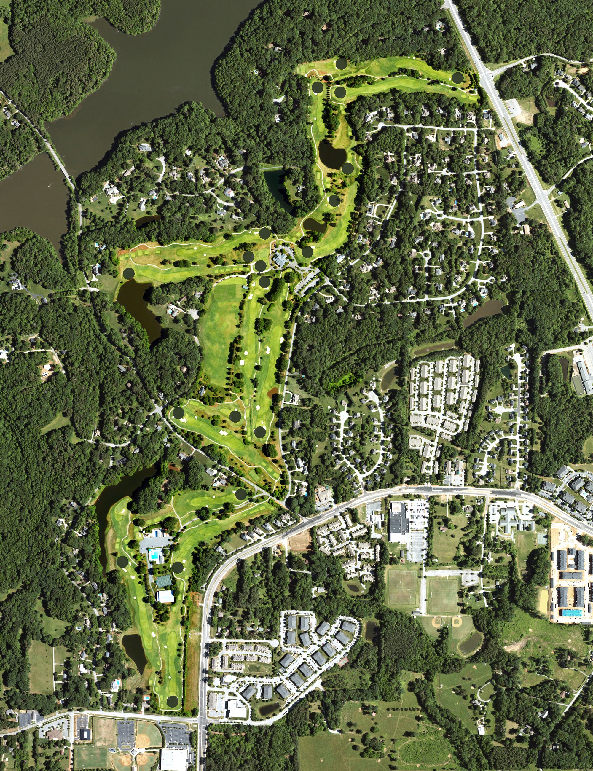 Aerial view of The Farm, NC