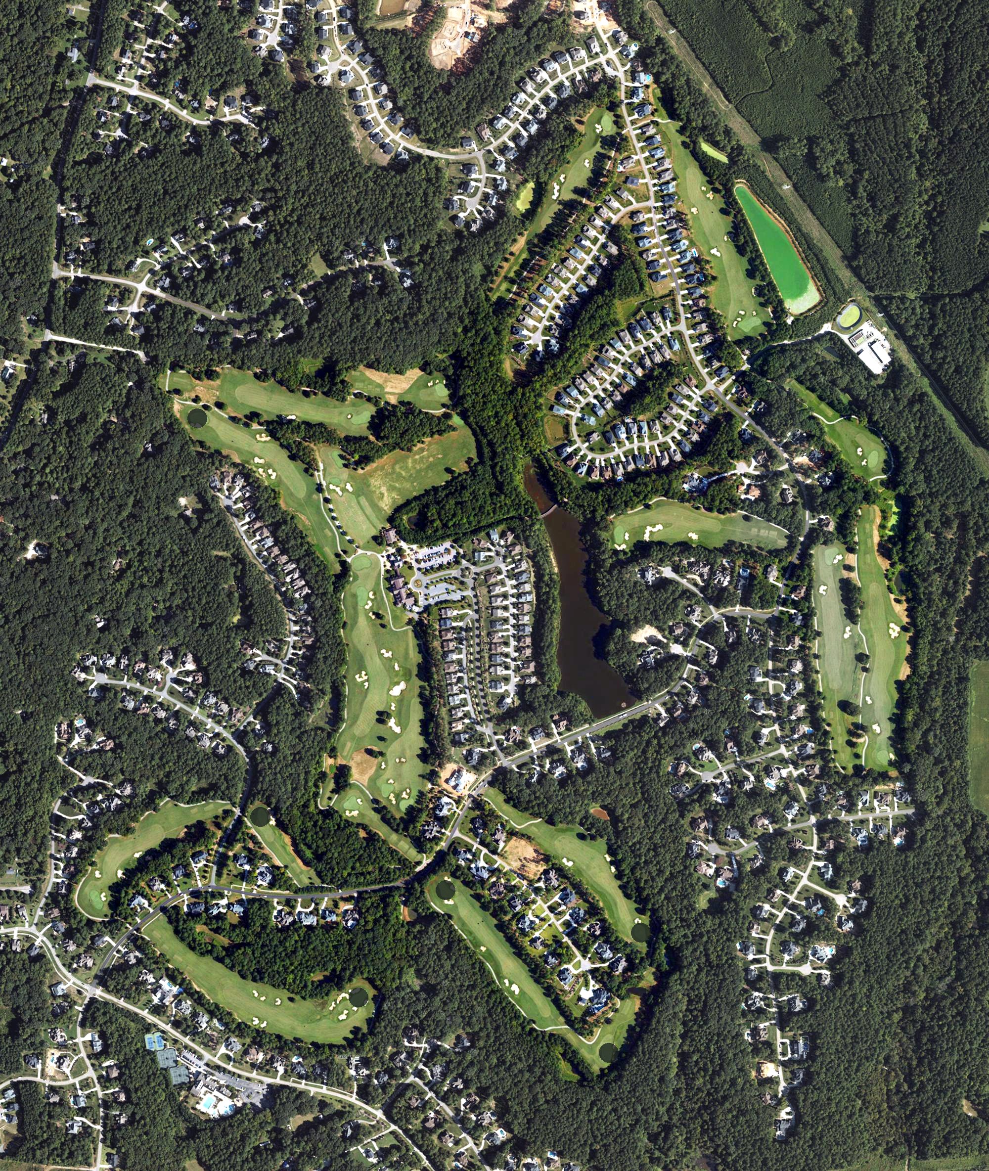 Aerial view of The Hasentree Club, NC