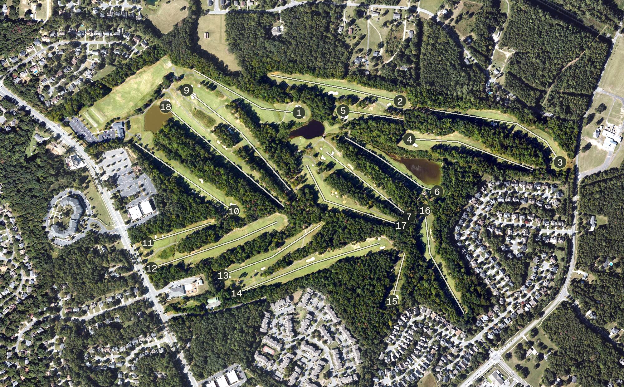 Aerial view of The Tradition Golf Club, NC
