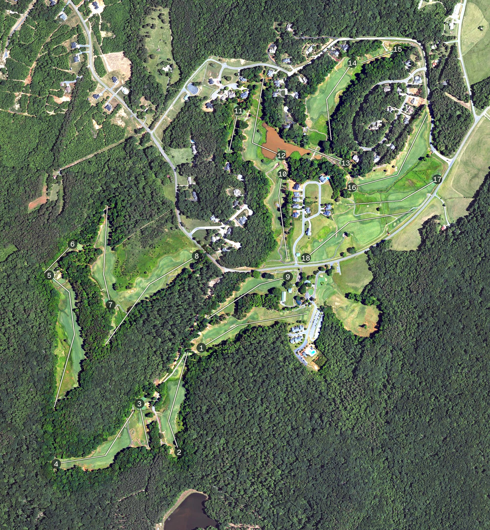 Aerial view of Tot Hill Farm, NC