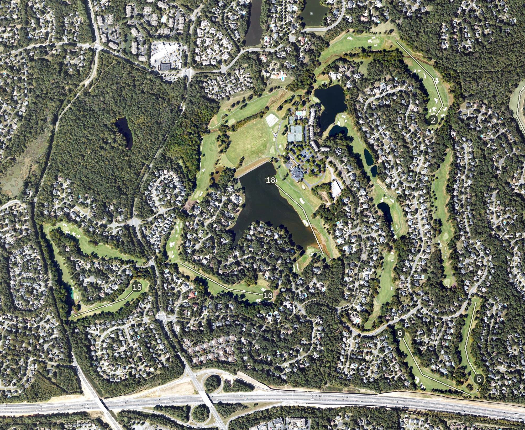 Aerial view of TPC Piper Glen, NC
