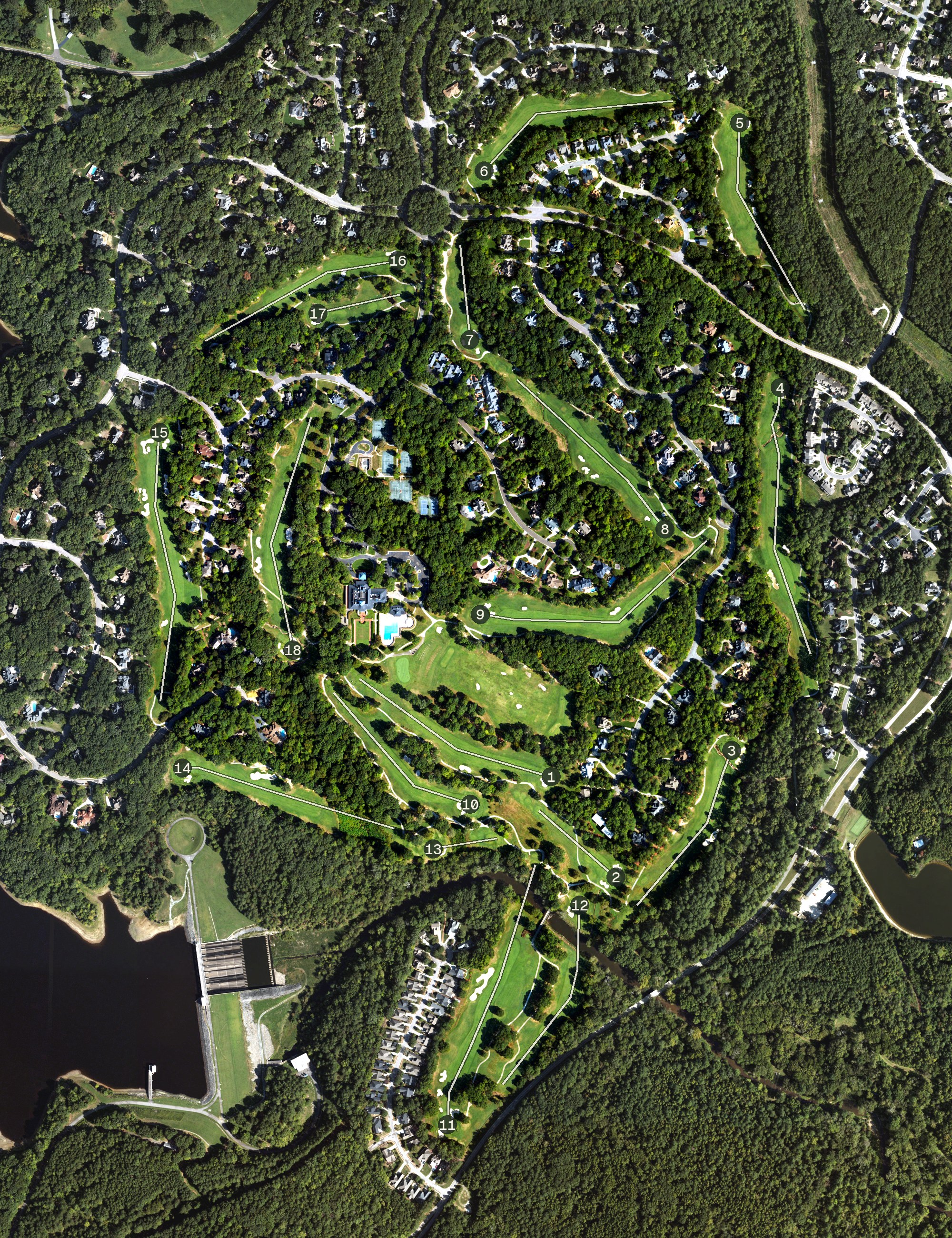 Aerial view of Treyburn Country Club, NC