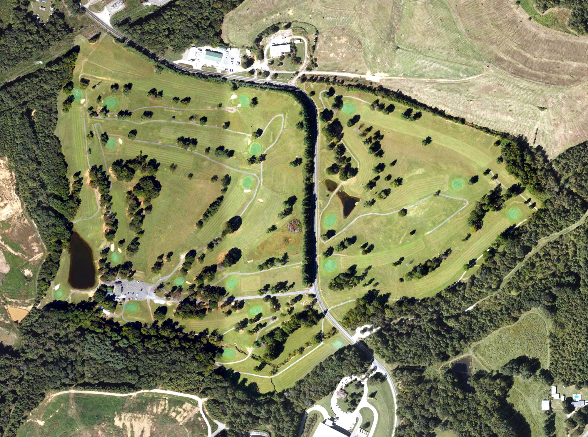 Aerial view of Twin Oaks Golf Course, NC