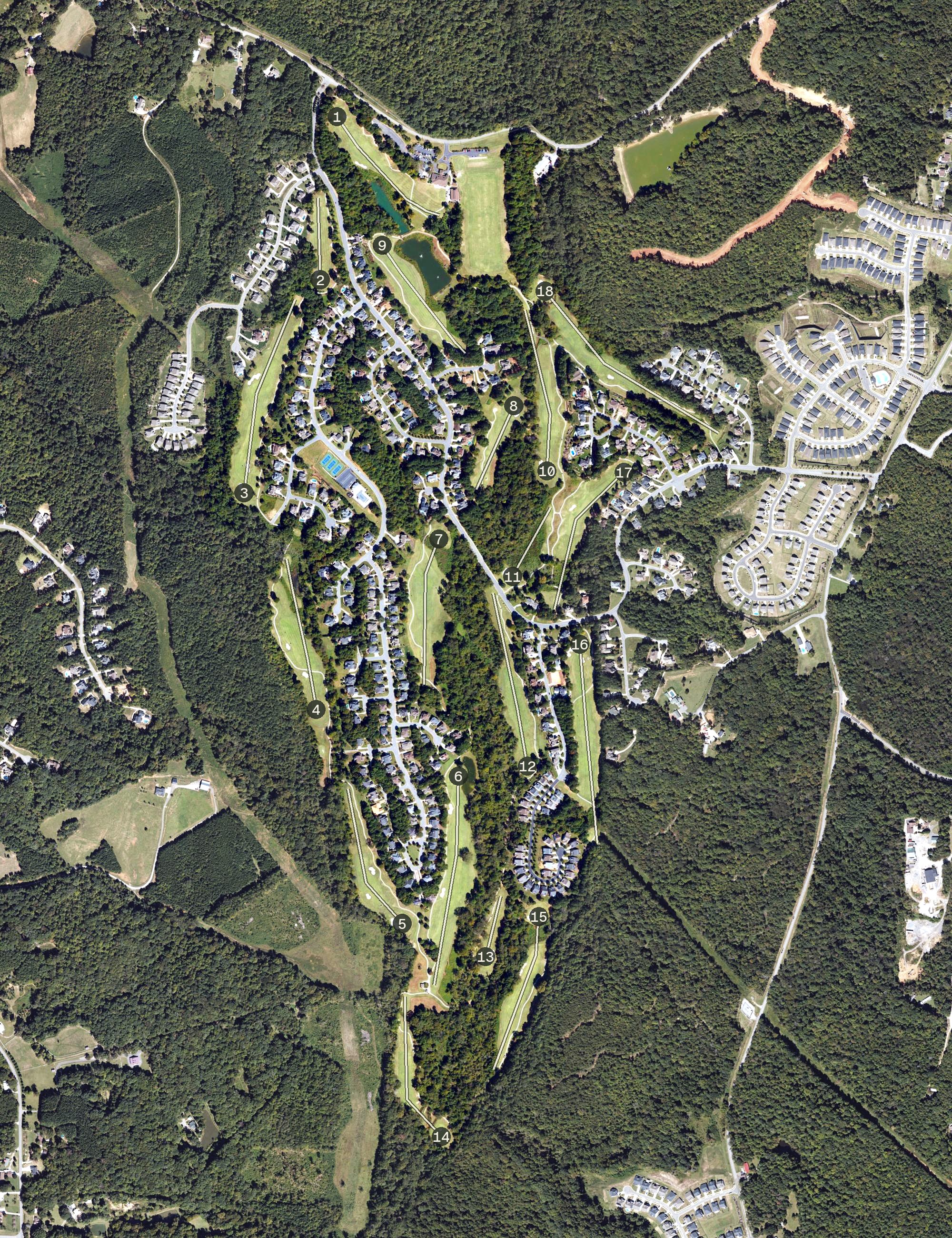 Aerial view of Verdict Ridge Golf & Country Club, NC