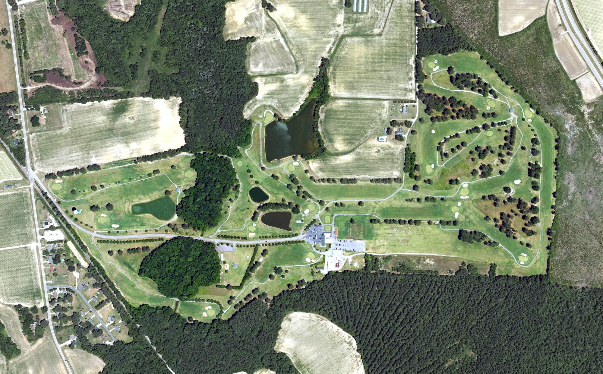 Aerial view of Wedgewood Golf Course, NC