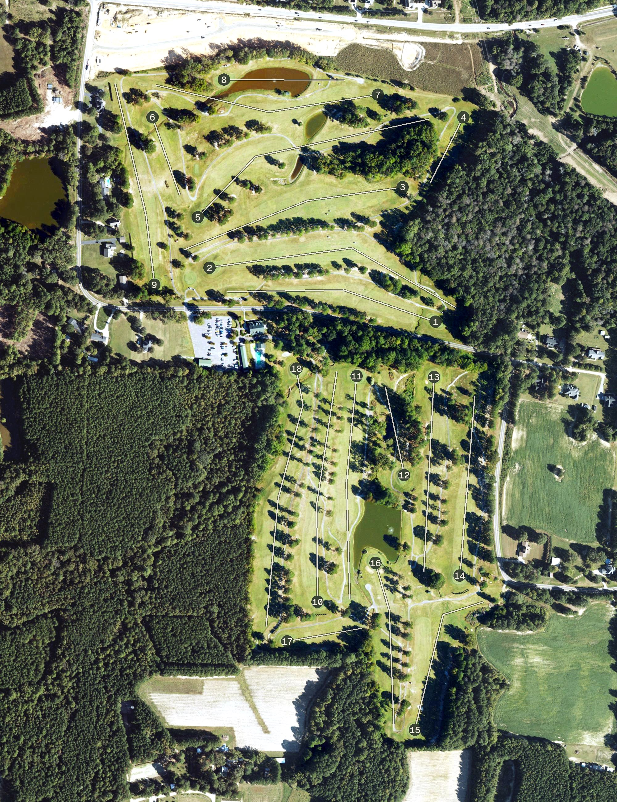 Aerial view of Wendell Country Club, NC