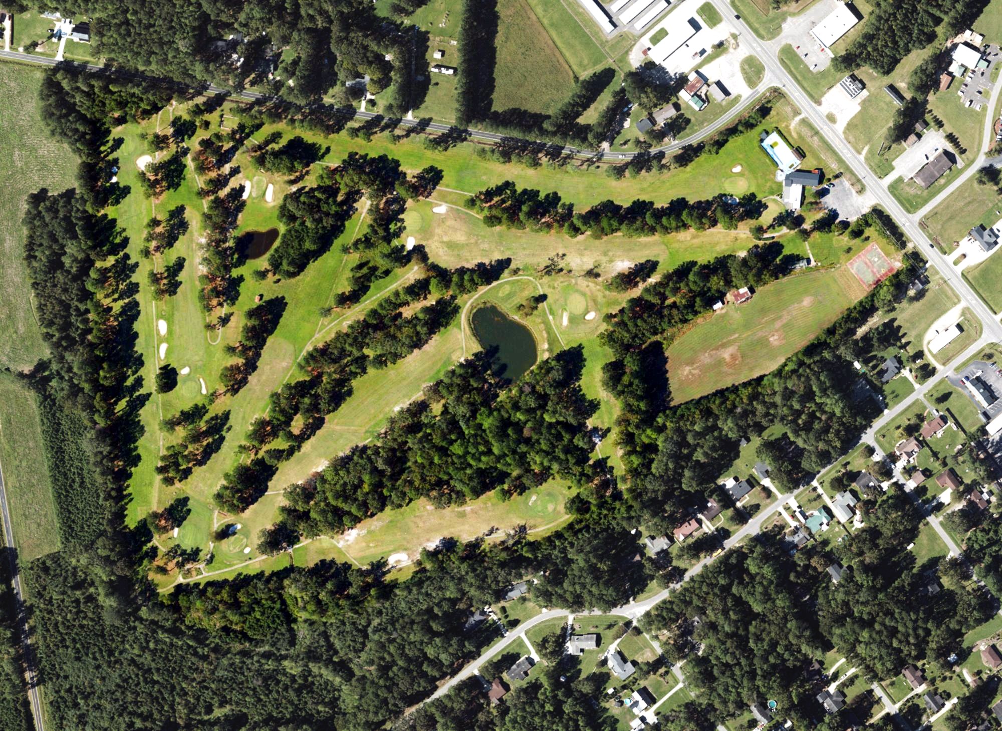 Aerial view of Whiteville Country Club, NC