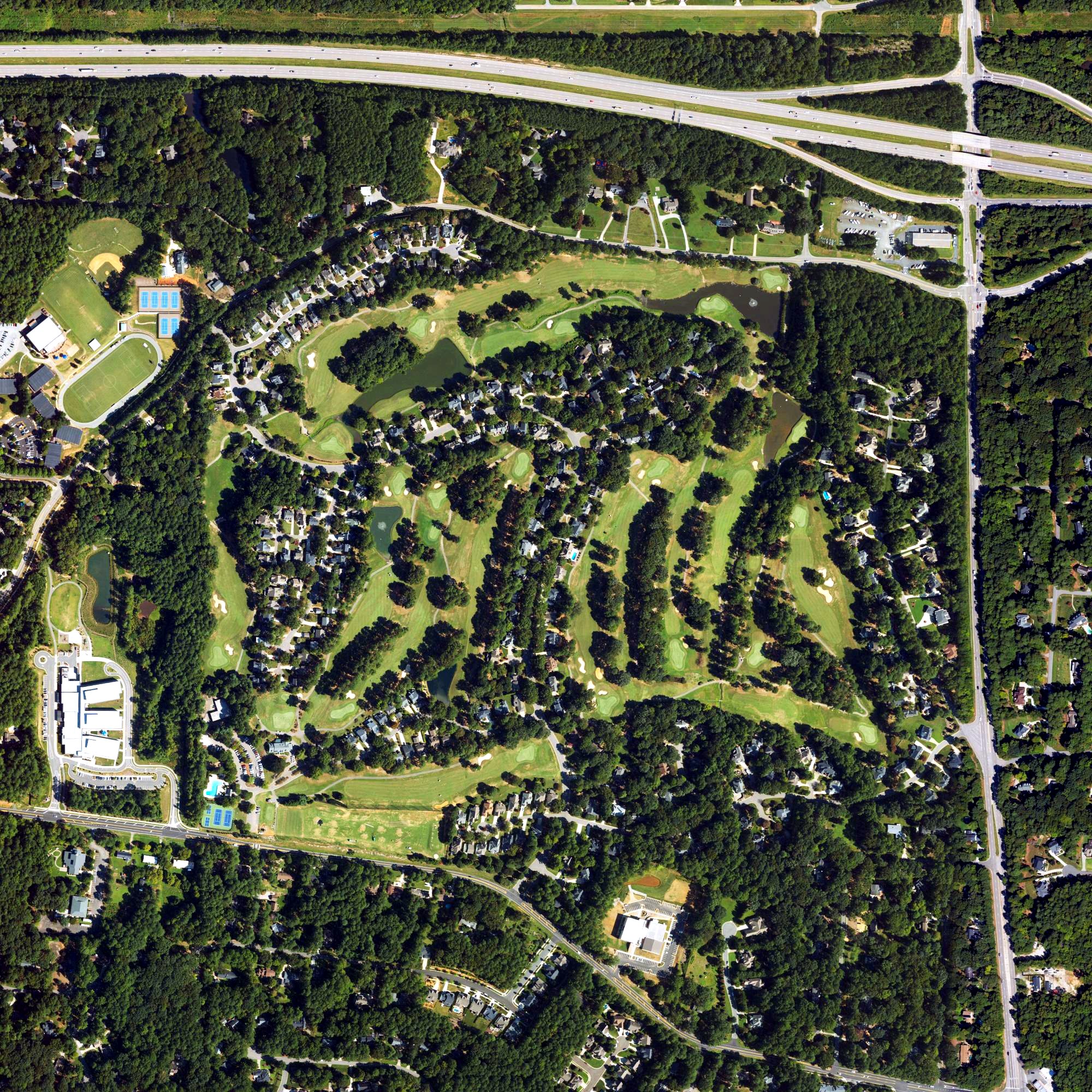 Aerial view of Wildwood Green Golf Club, NC