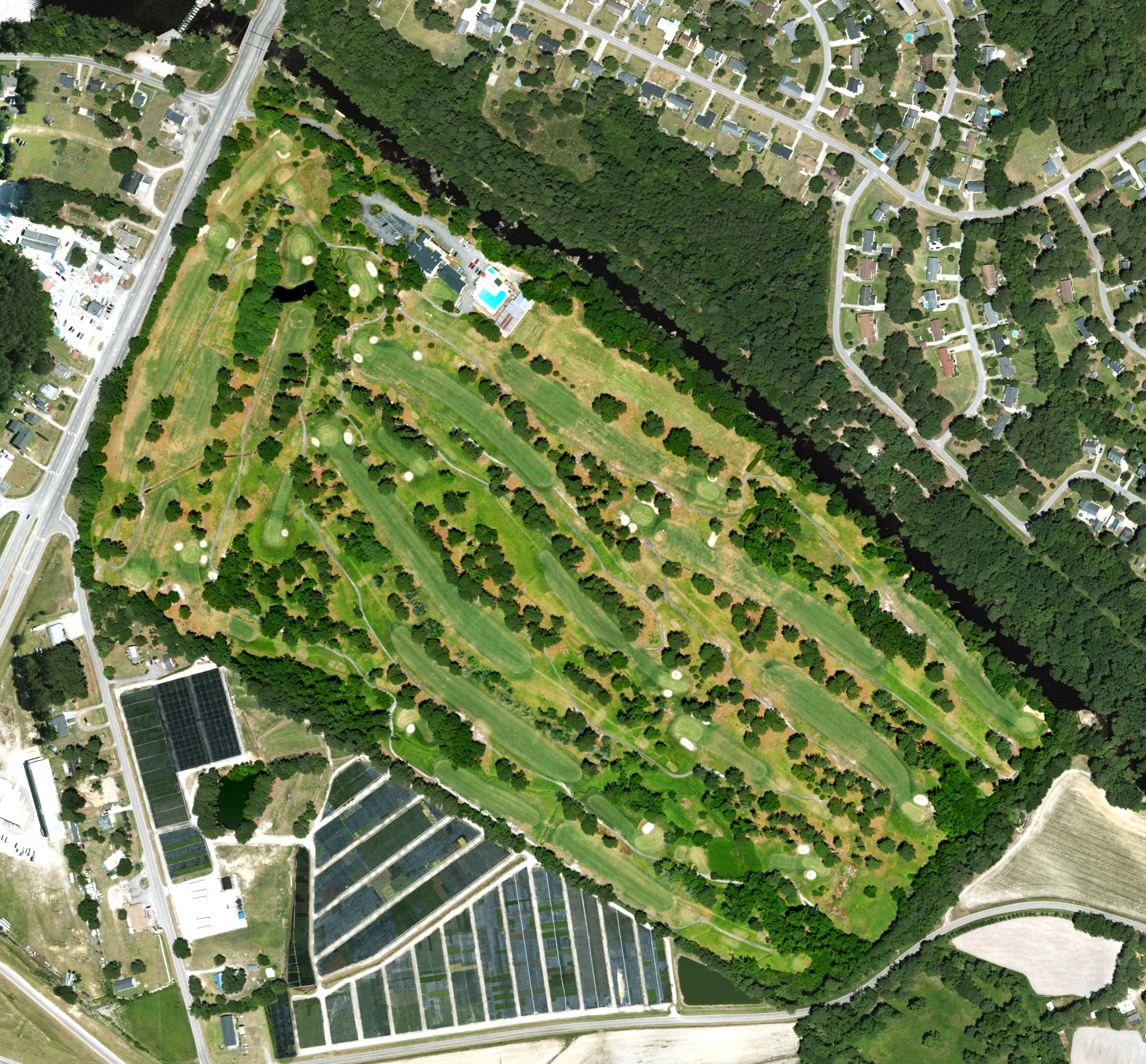 Aerial view of Willow Springs Country Club, NC