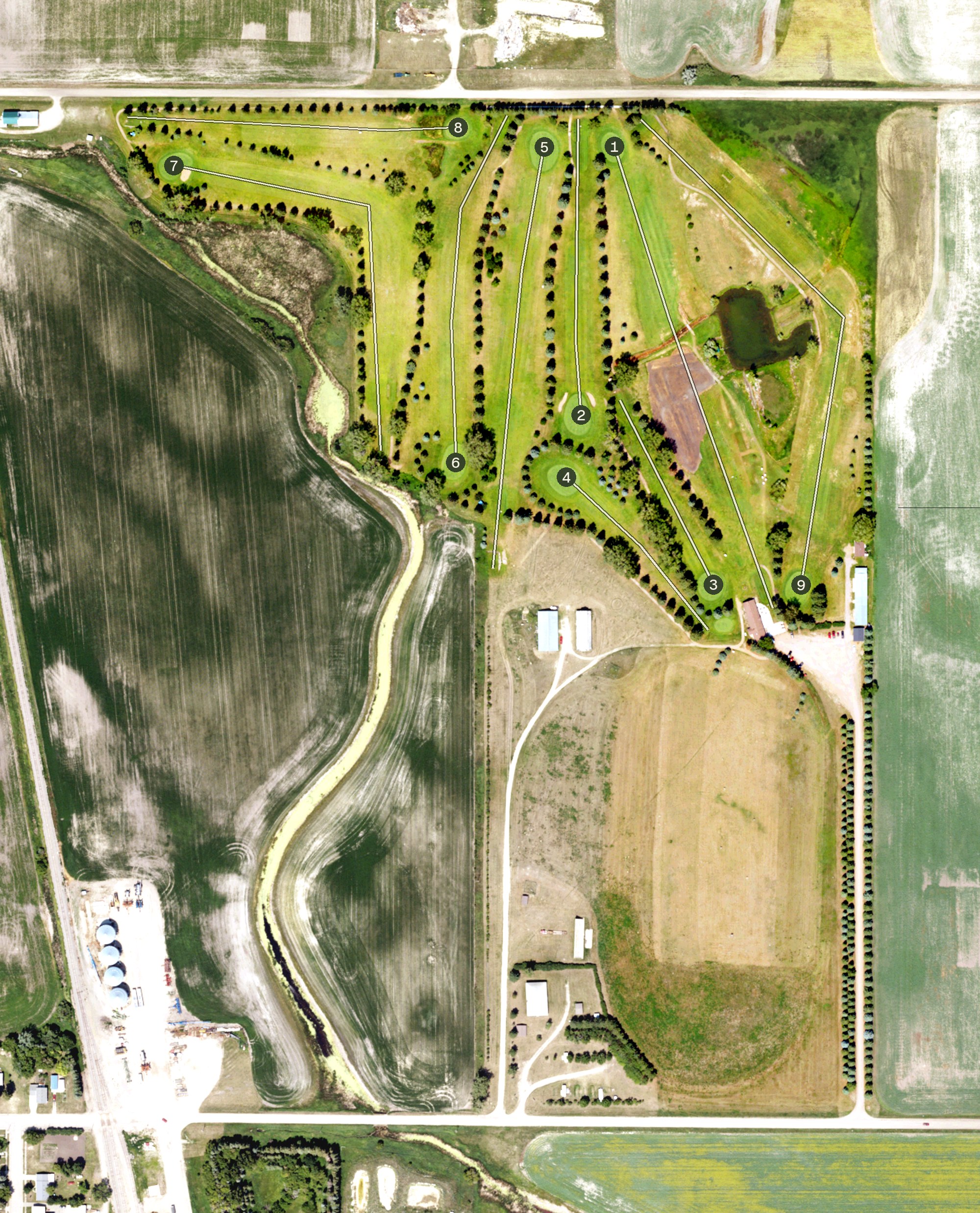 Aerial view of Cando Golf Club, ND