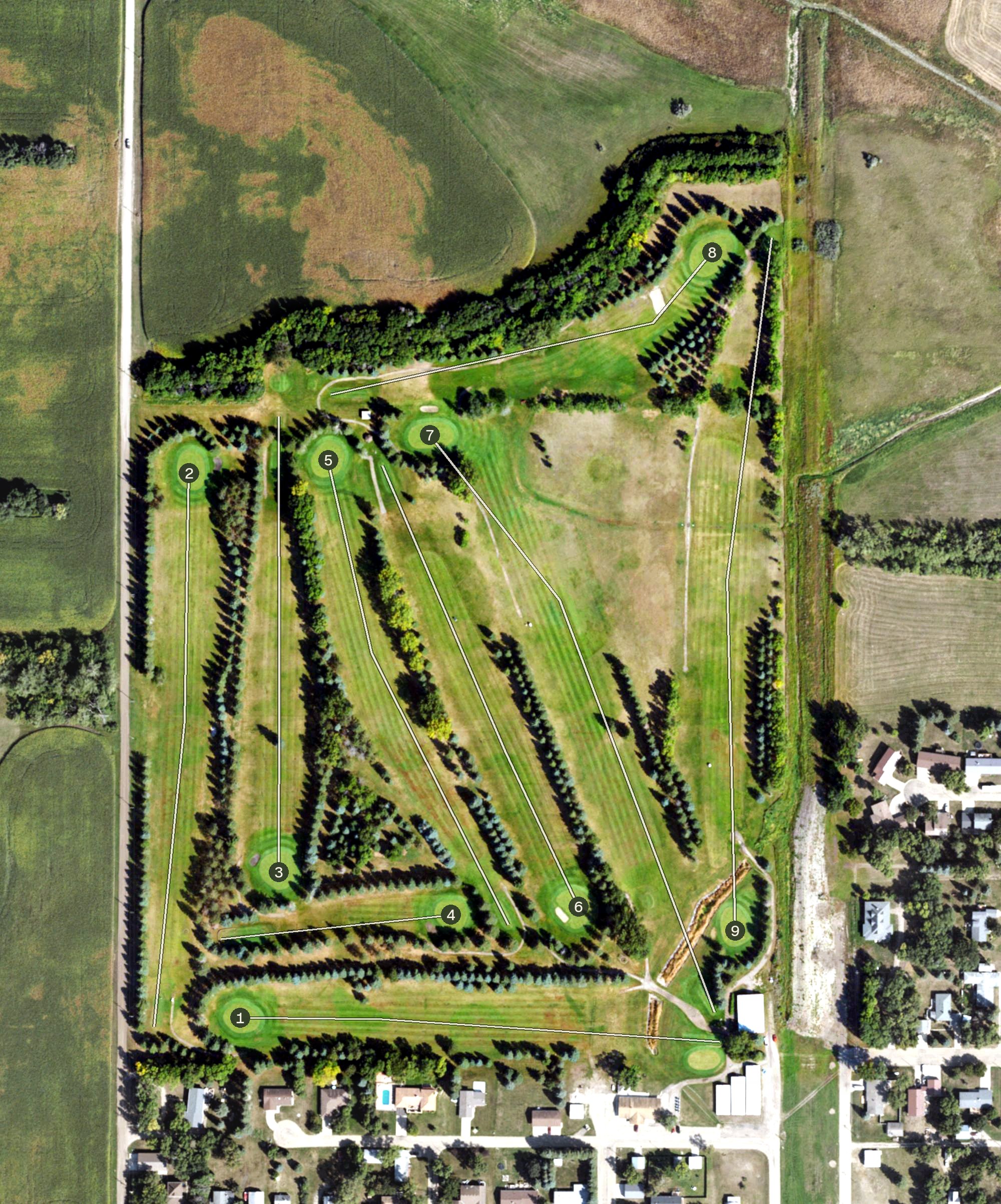 Aerial view of Cooperstown Country Club, ND