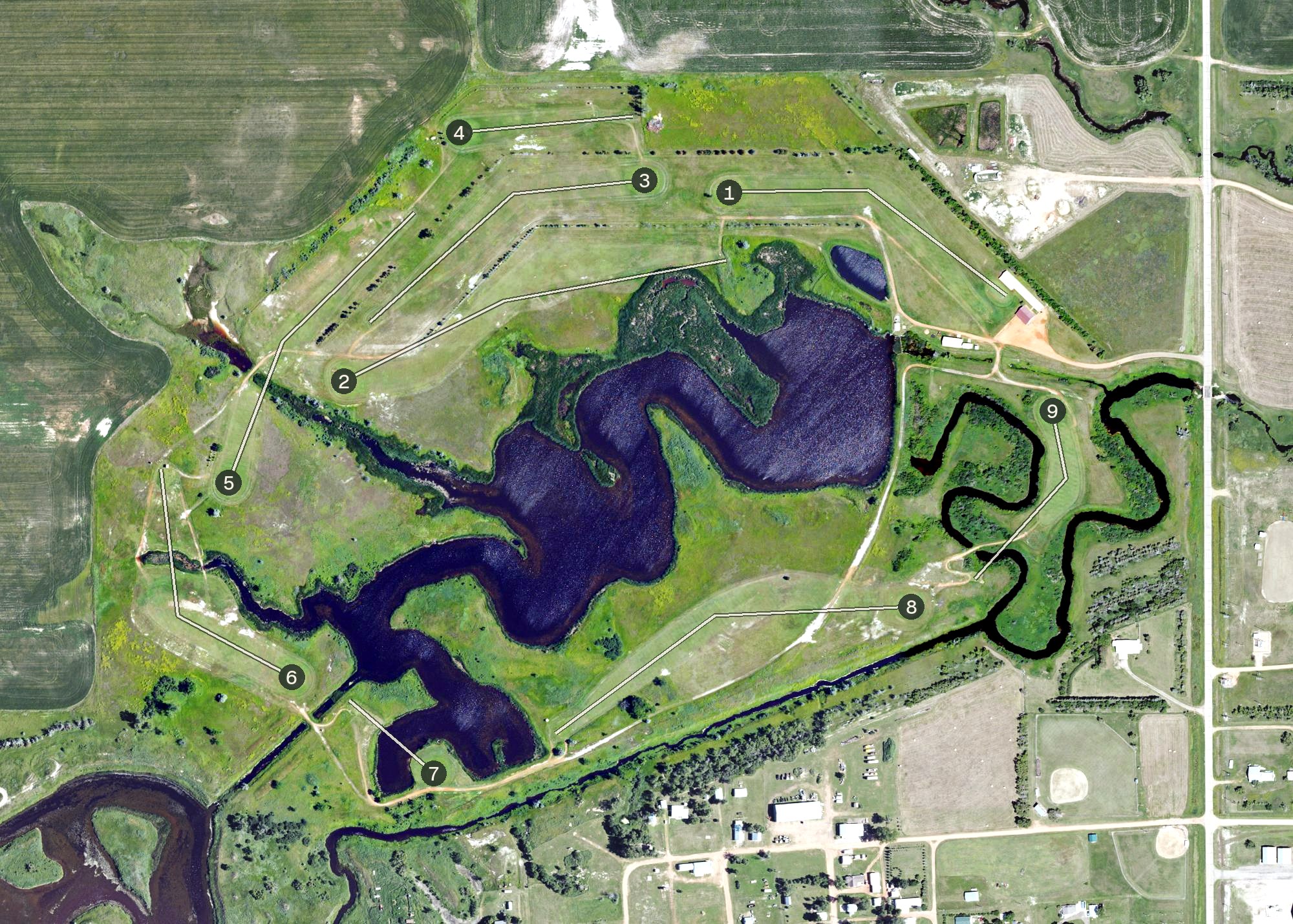 Aerial view of Crossroads Golf Course Glen Ullin ND, ND