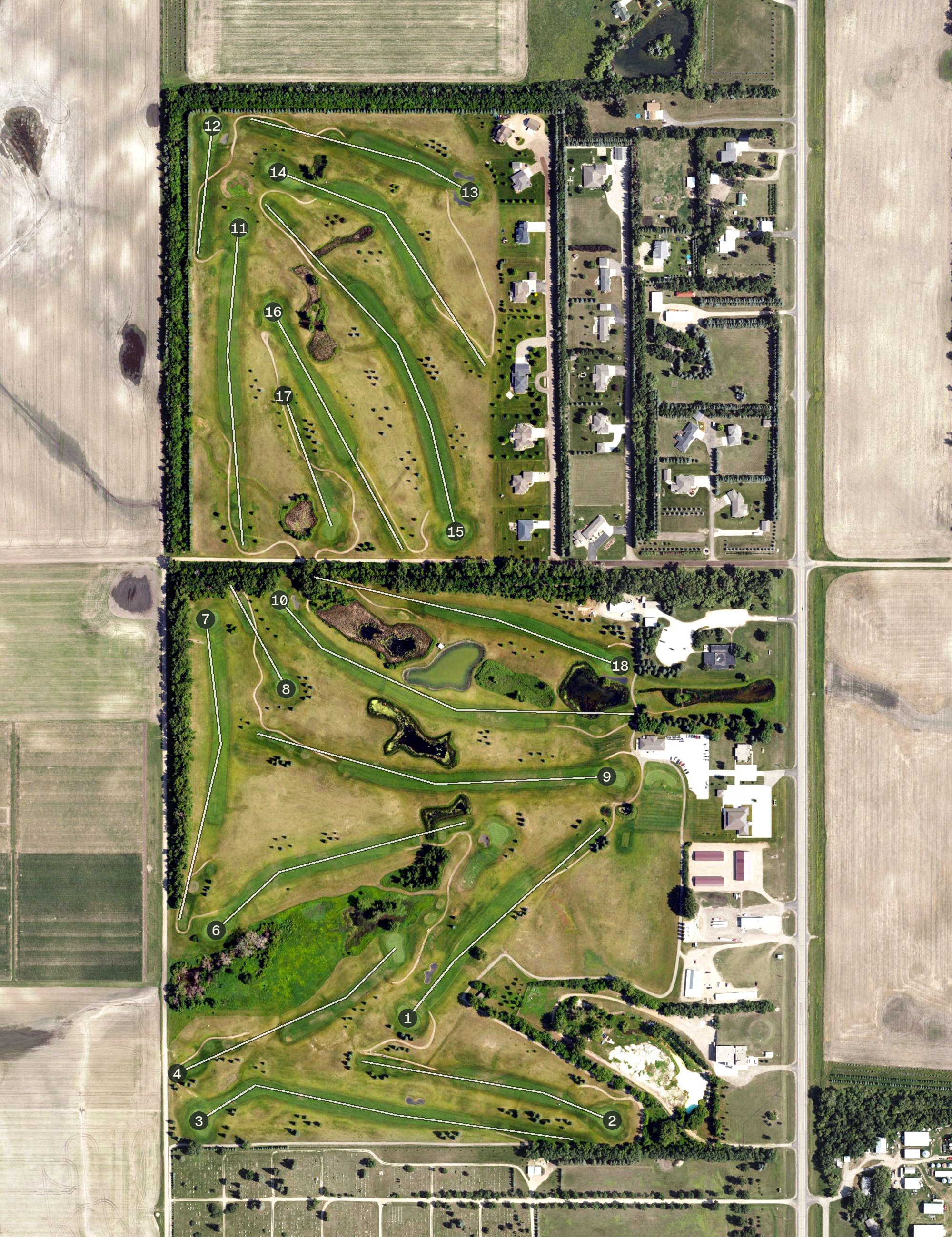 Aerial view of Crossroads Golf Course, ND