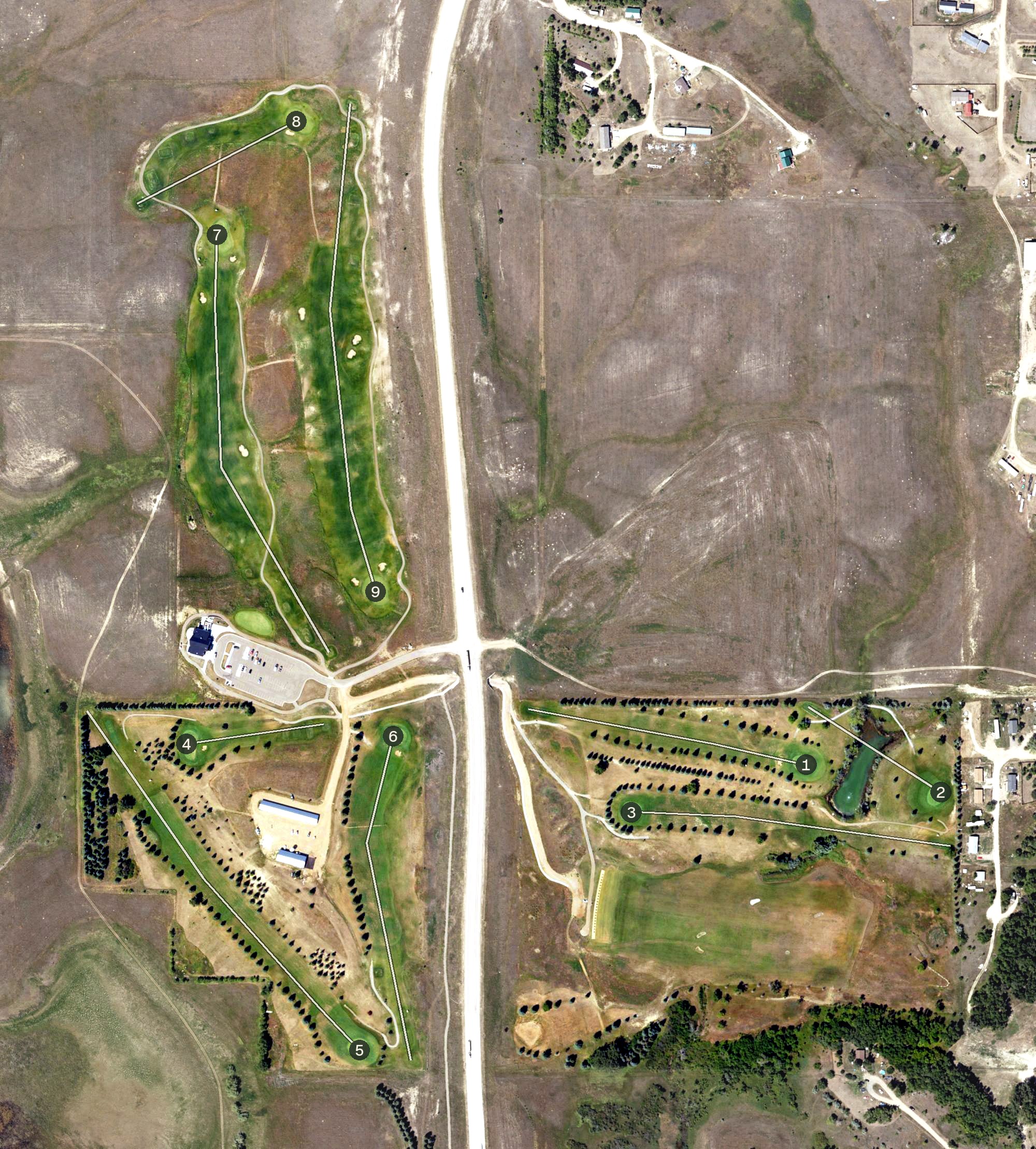 Aerial view of Edgewater Country Club, ND
