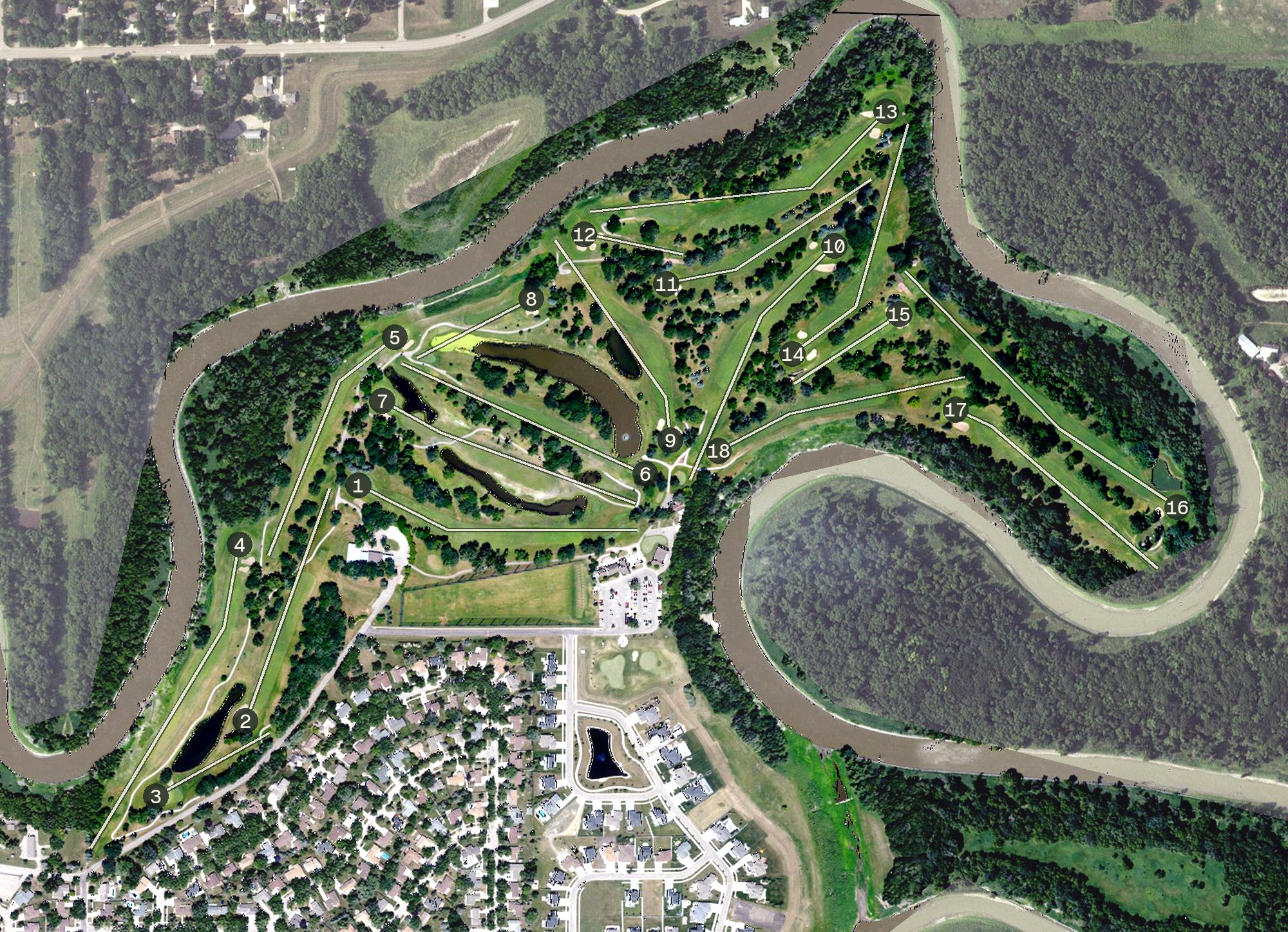 Aerial view of Edgewood Golf Course, ND