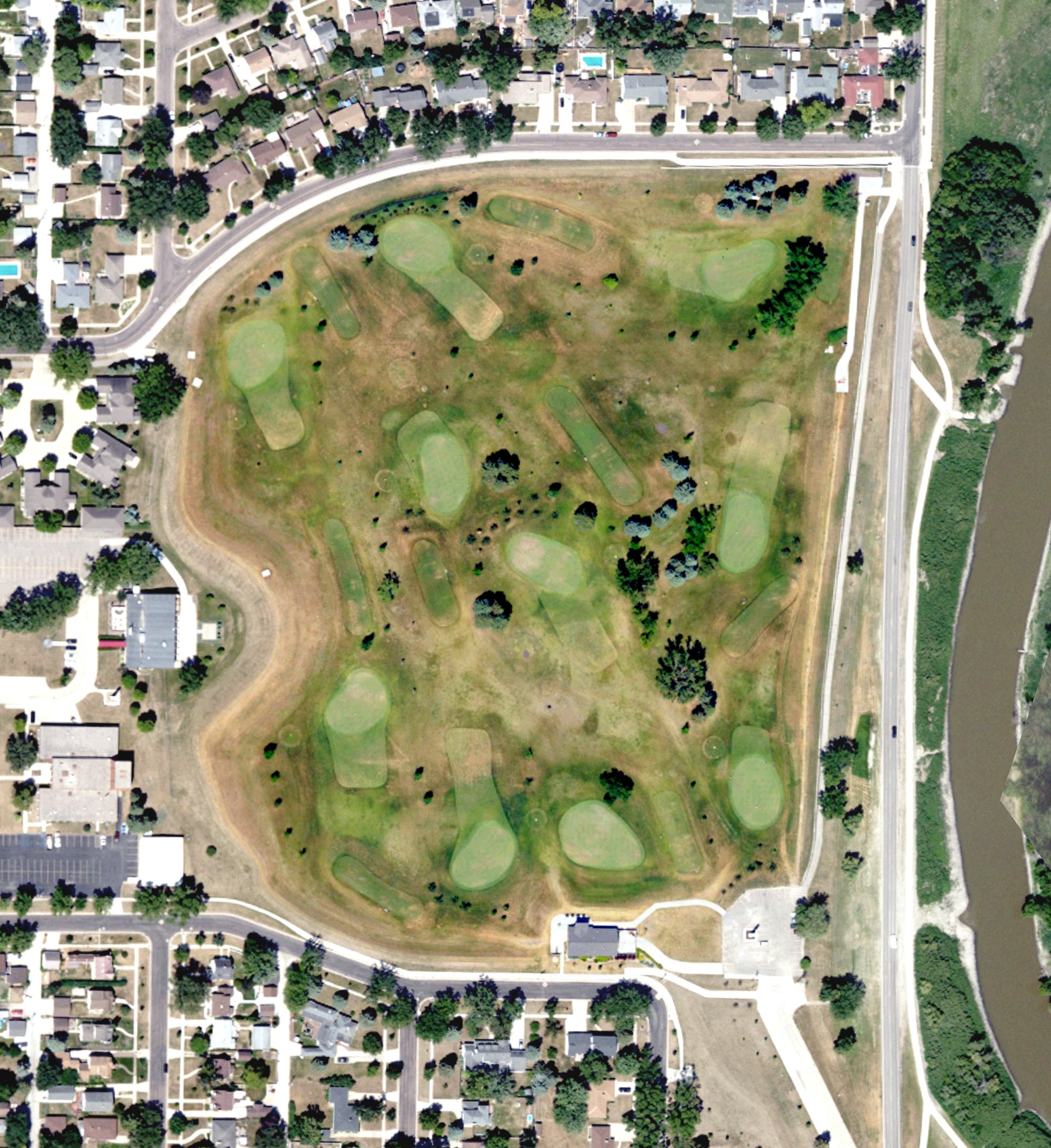 Aerial view of El Zagal Golf Course, ND