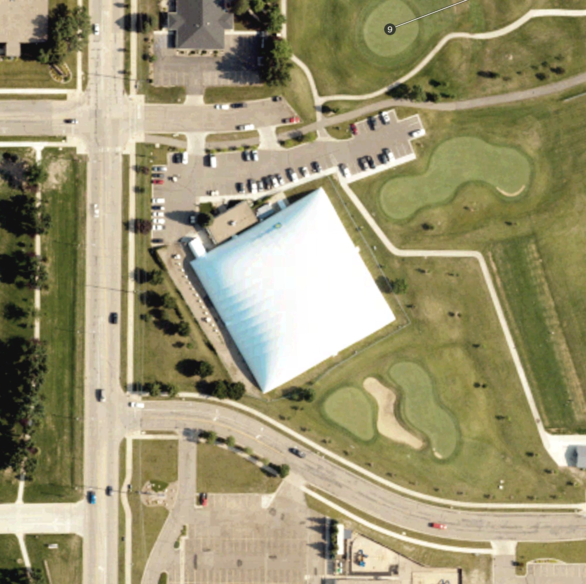Aerial view of Fore Seasons Center, ND