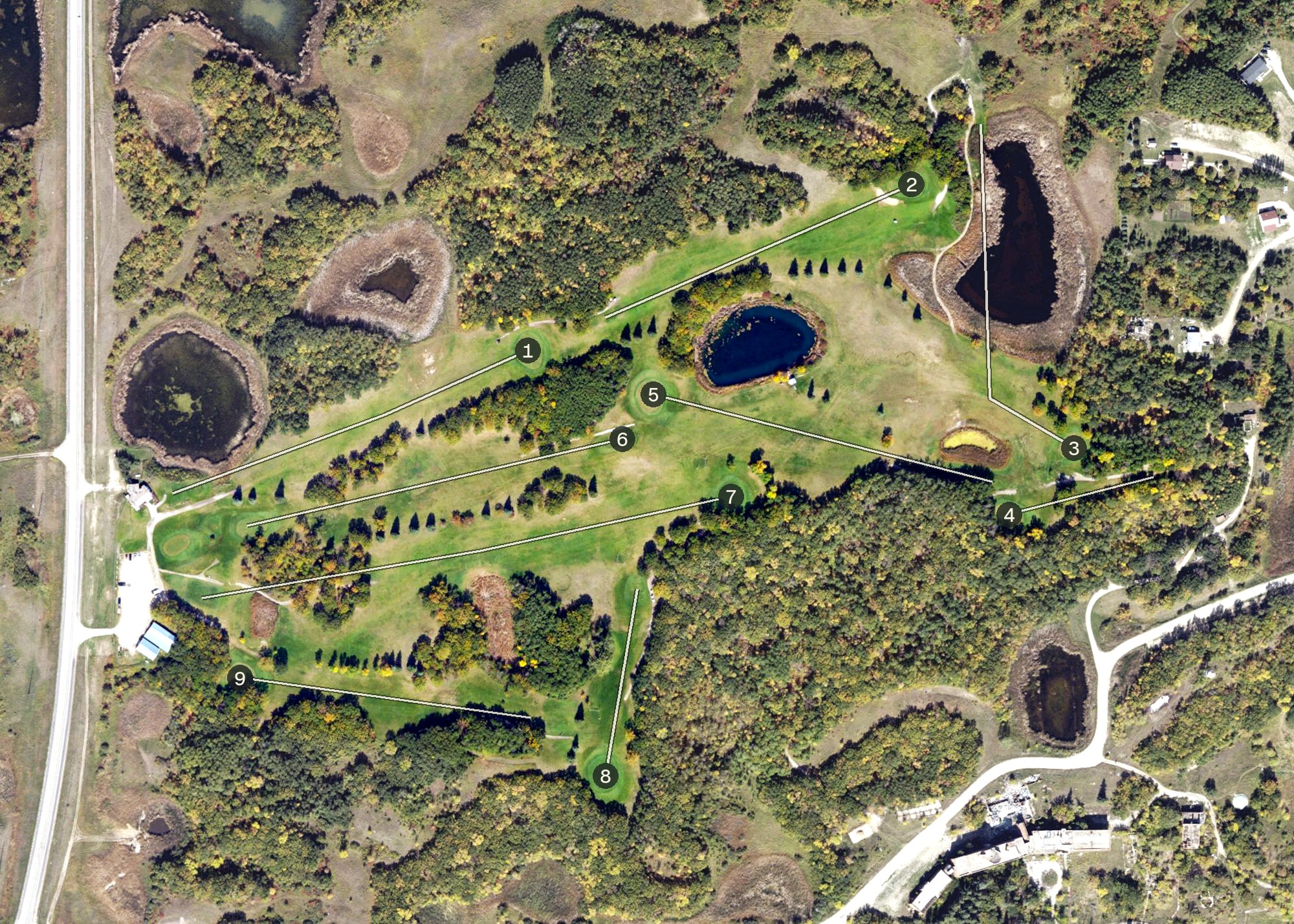 Aerial view of Garden Gate Golf Course, ND