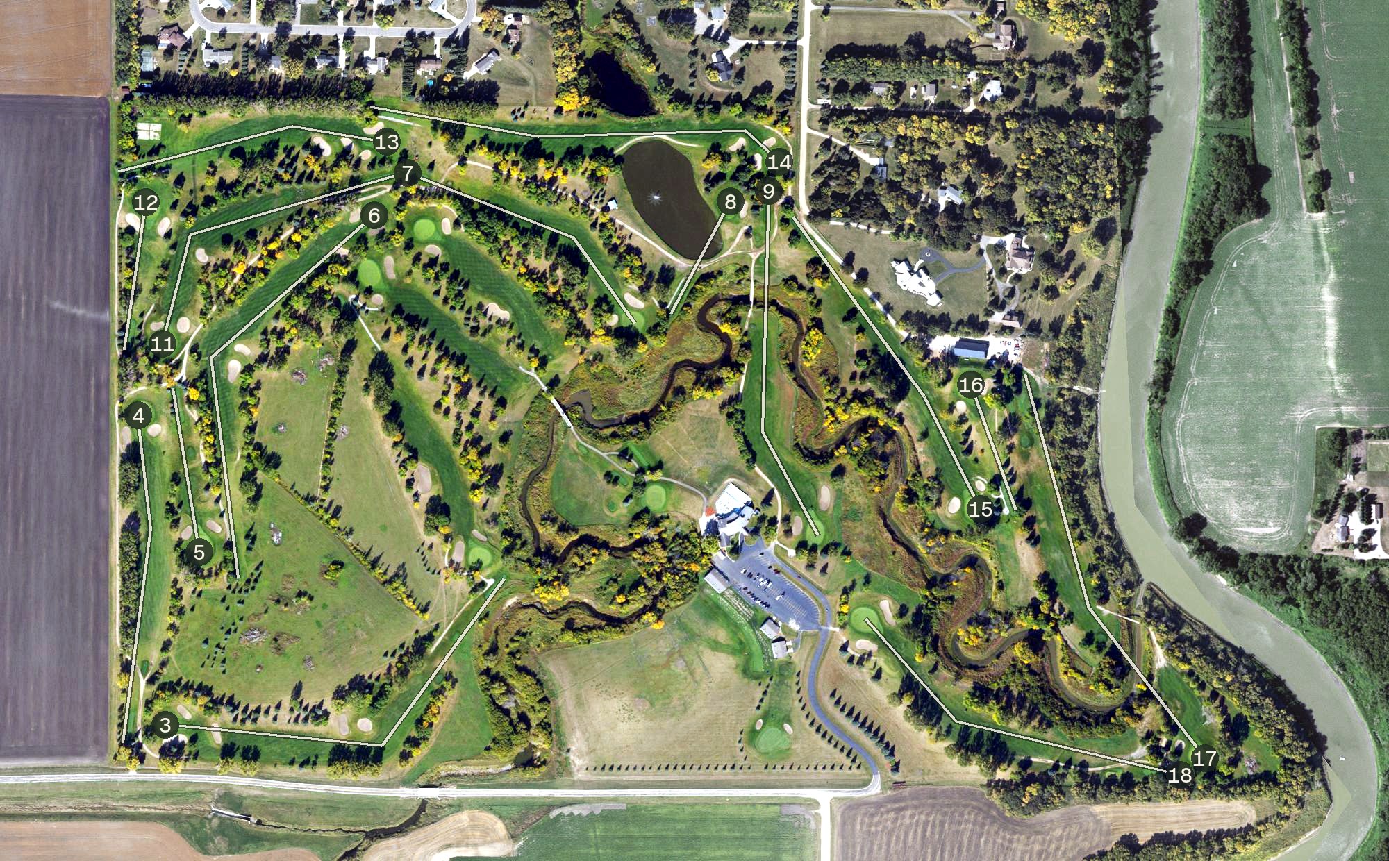 Aerial view of Grand Forks Country Club, ND