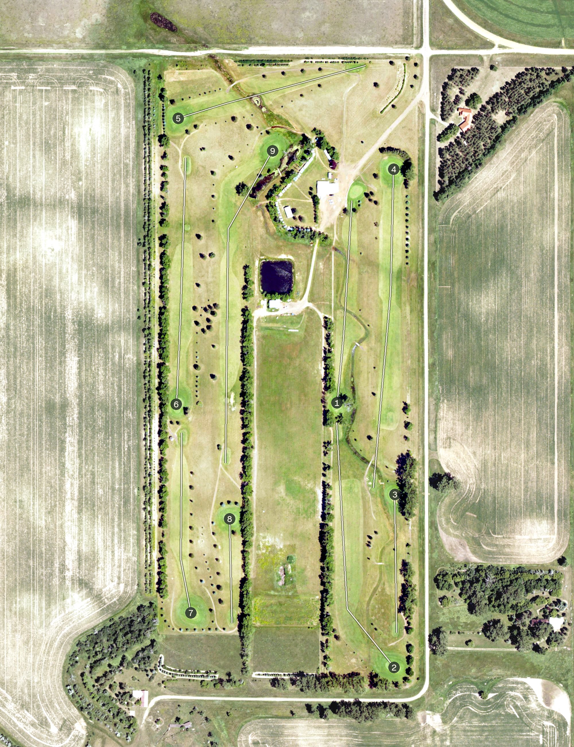 Aerial view of Hettinger Country Club, ND