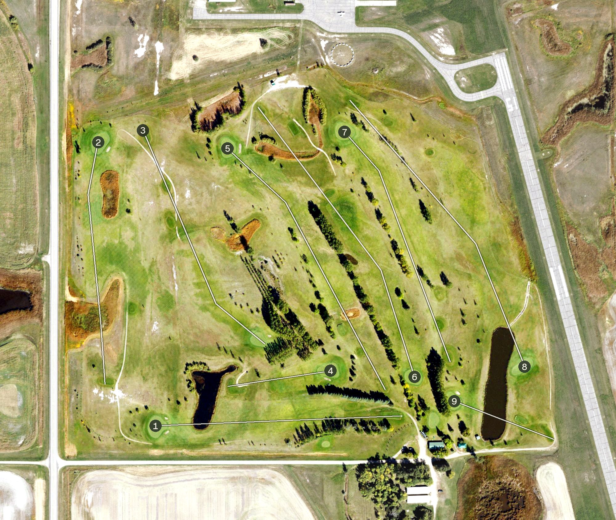 Aerial view of Lakota Rock Creek Golf Course, ND