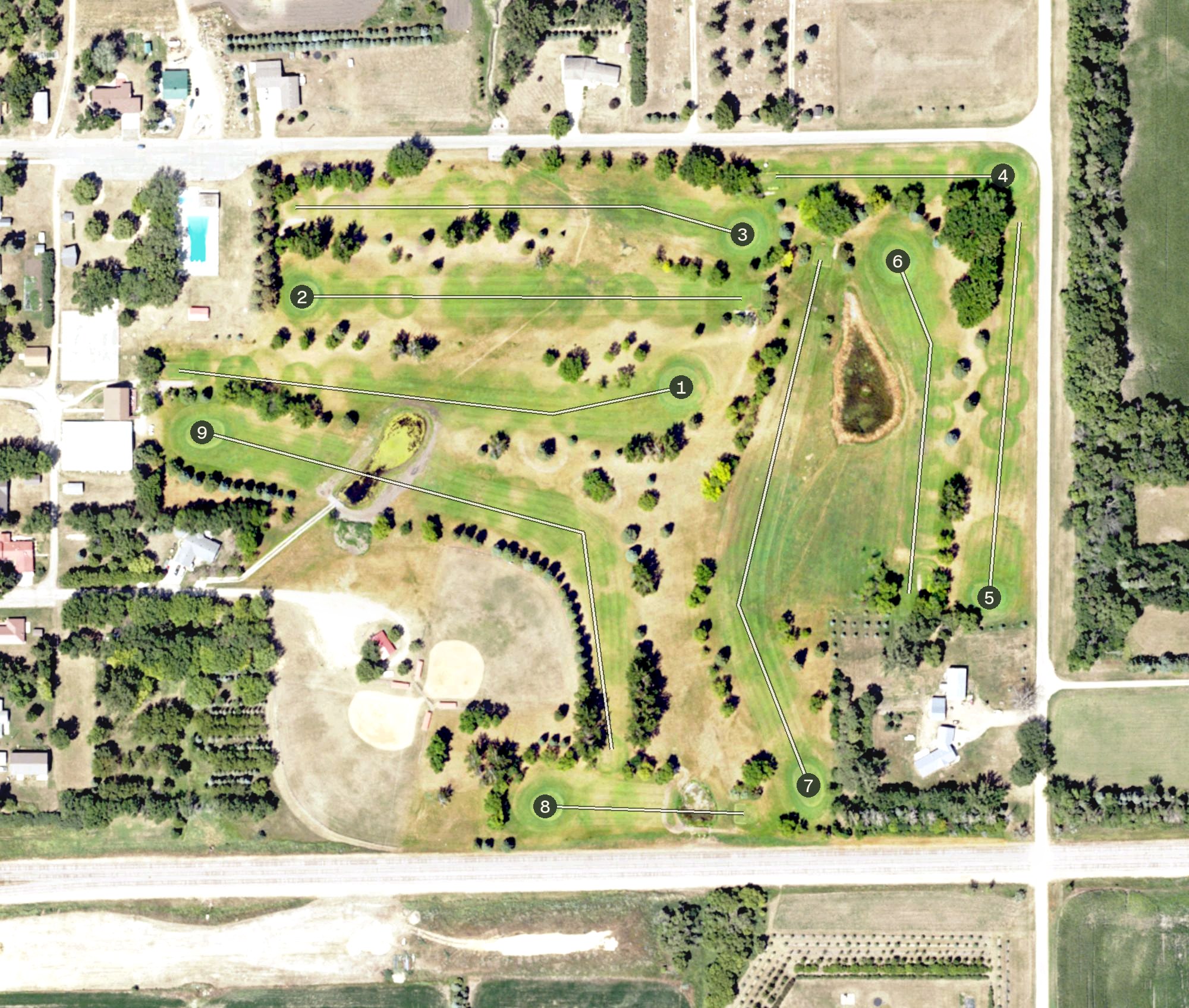 Aerial view of Lidgerwood Golf Course, ND