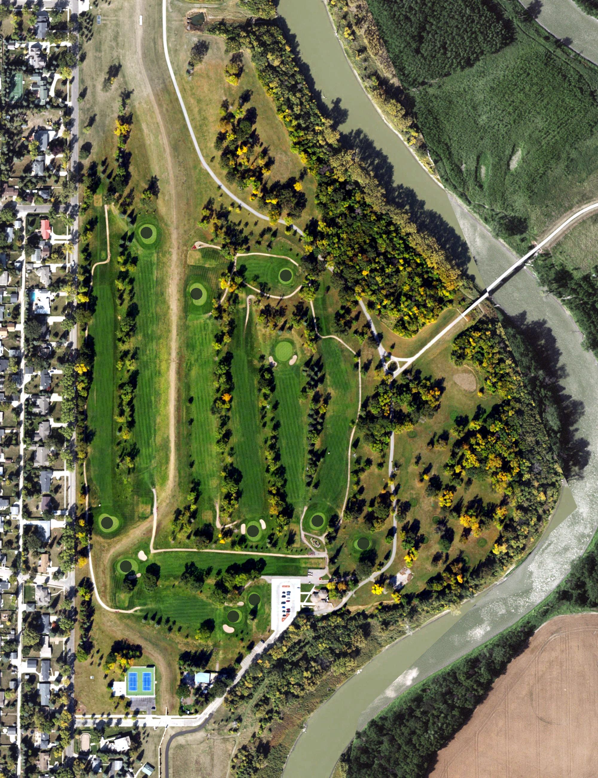 Aerial view of Lincoln Golf Course, ND