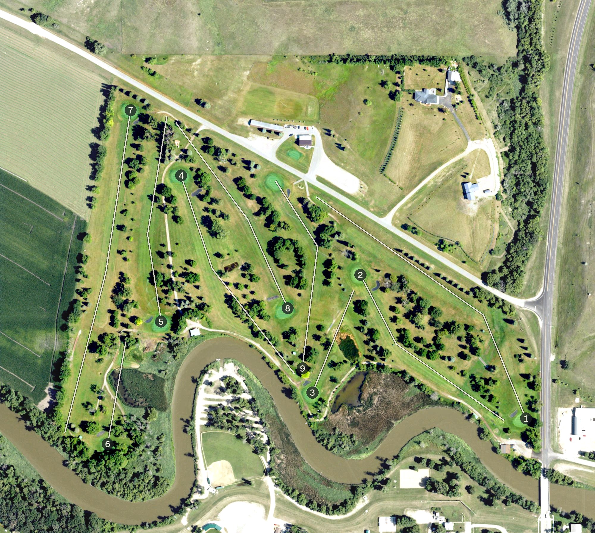 Aerial view of Lisbon Bissell Golf Course, ND