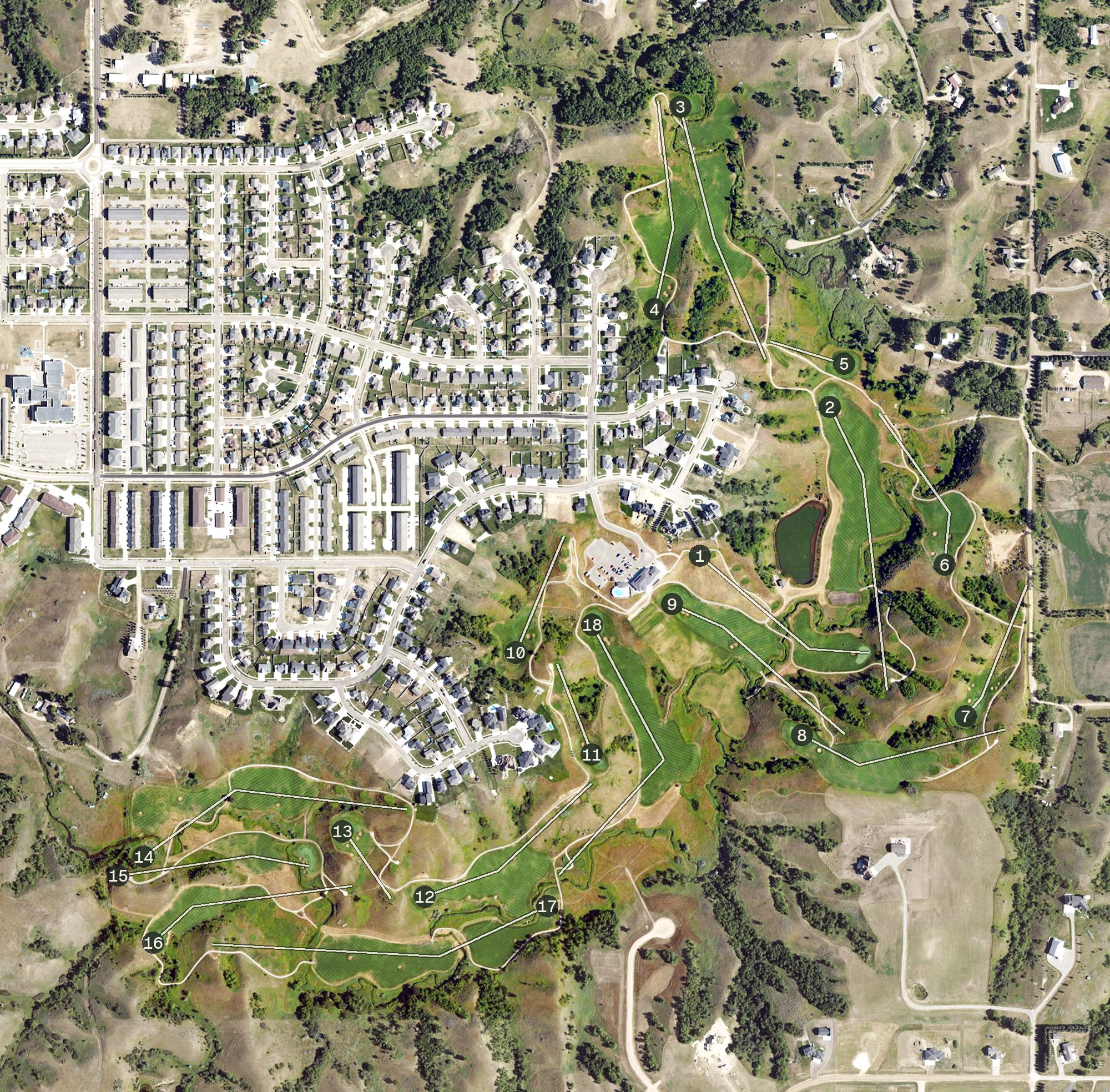 Aerial view of Minot Country Club, ND
