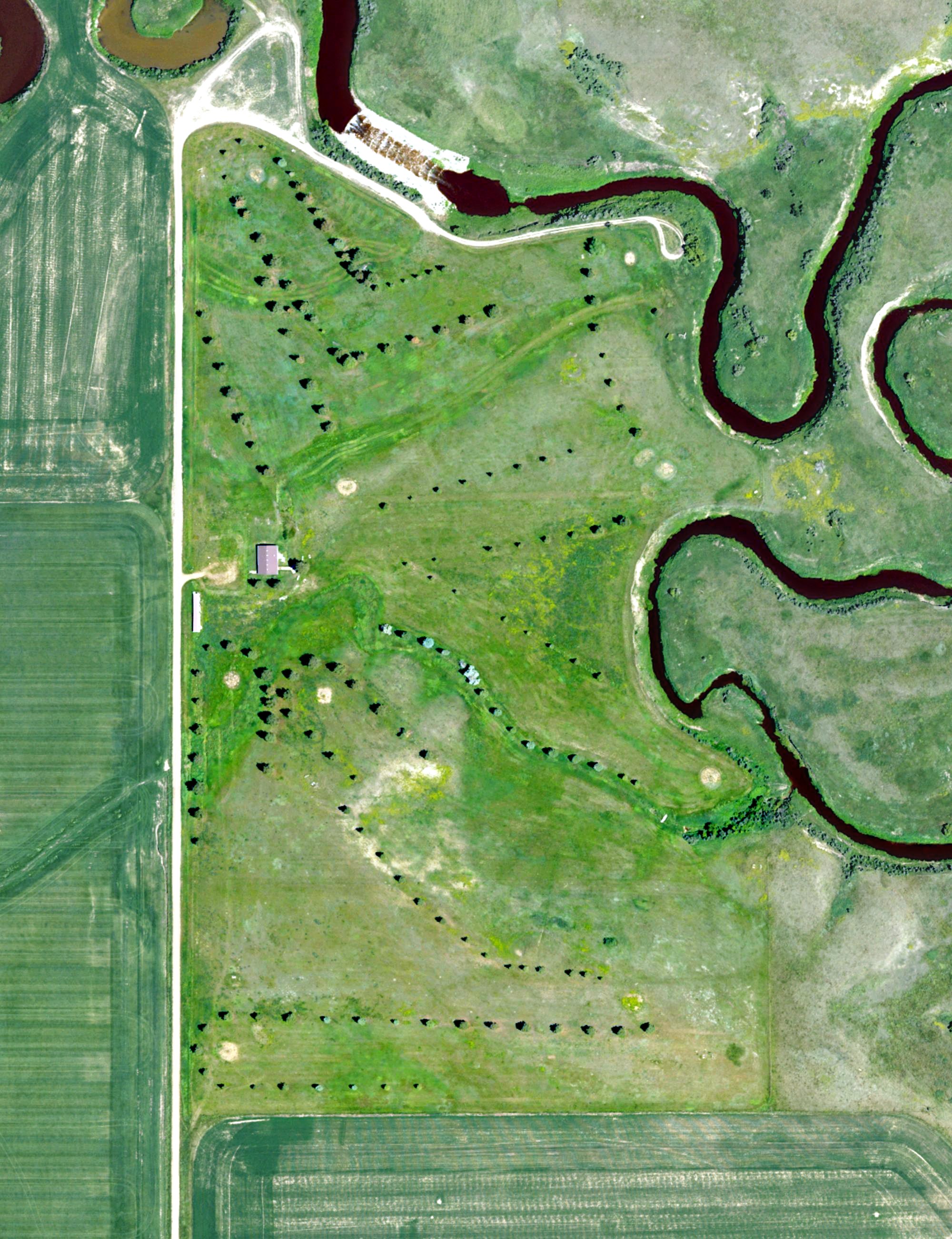 Aerial view of New England Golf Course, ND