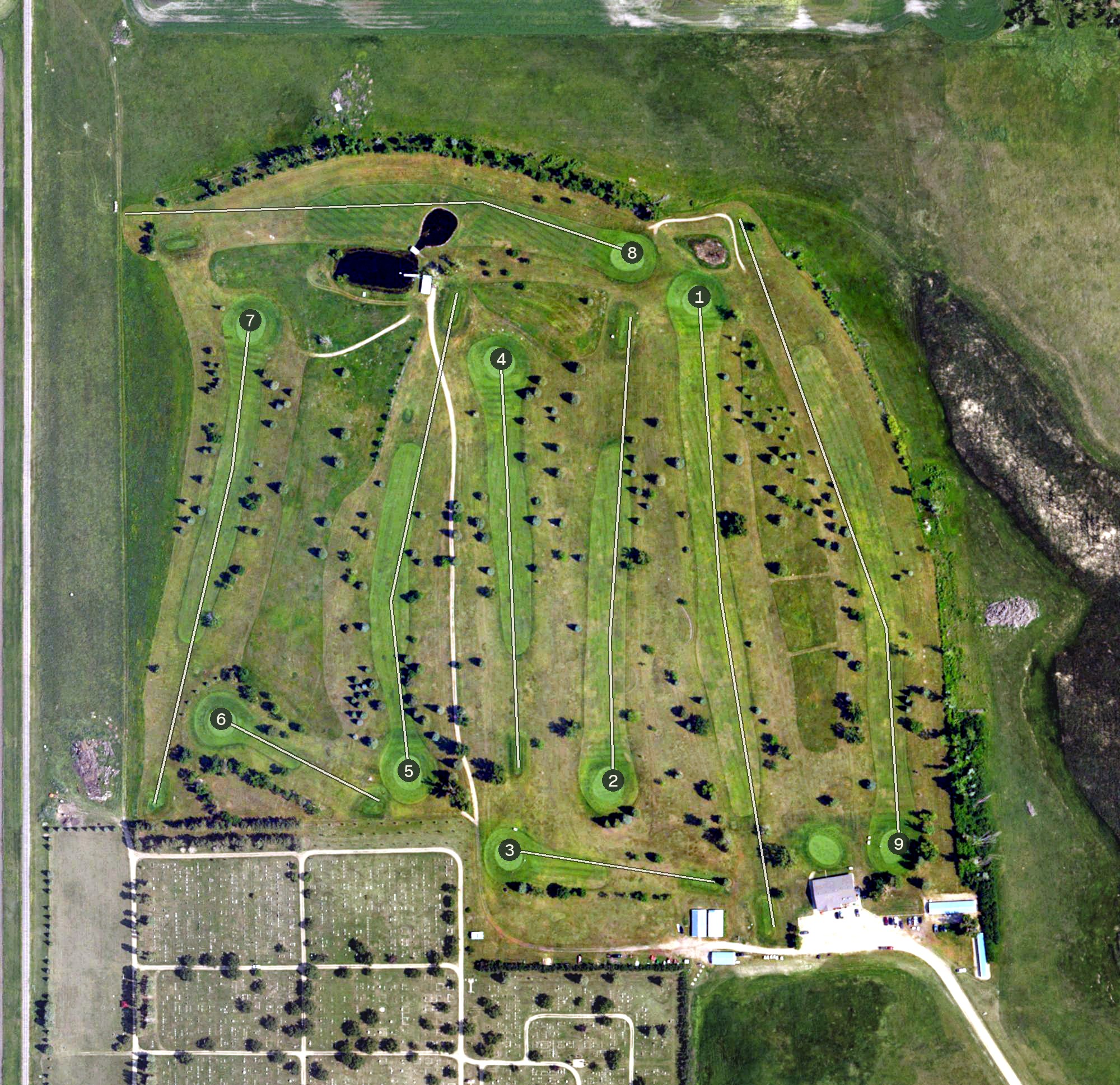 Aerial view of New Rockford Golf Course, ND
