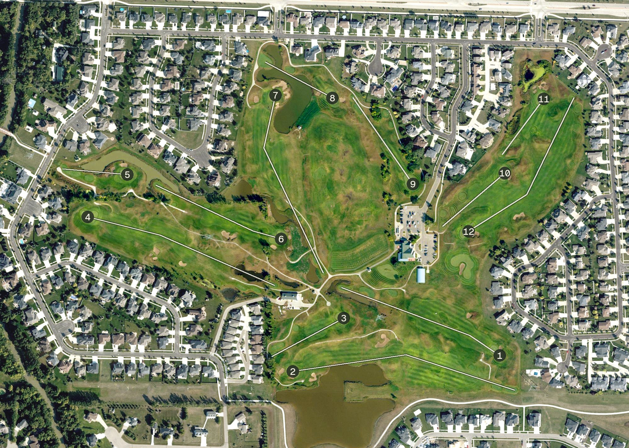 Aerial view of Osgood Golf Course, ND