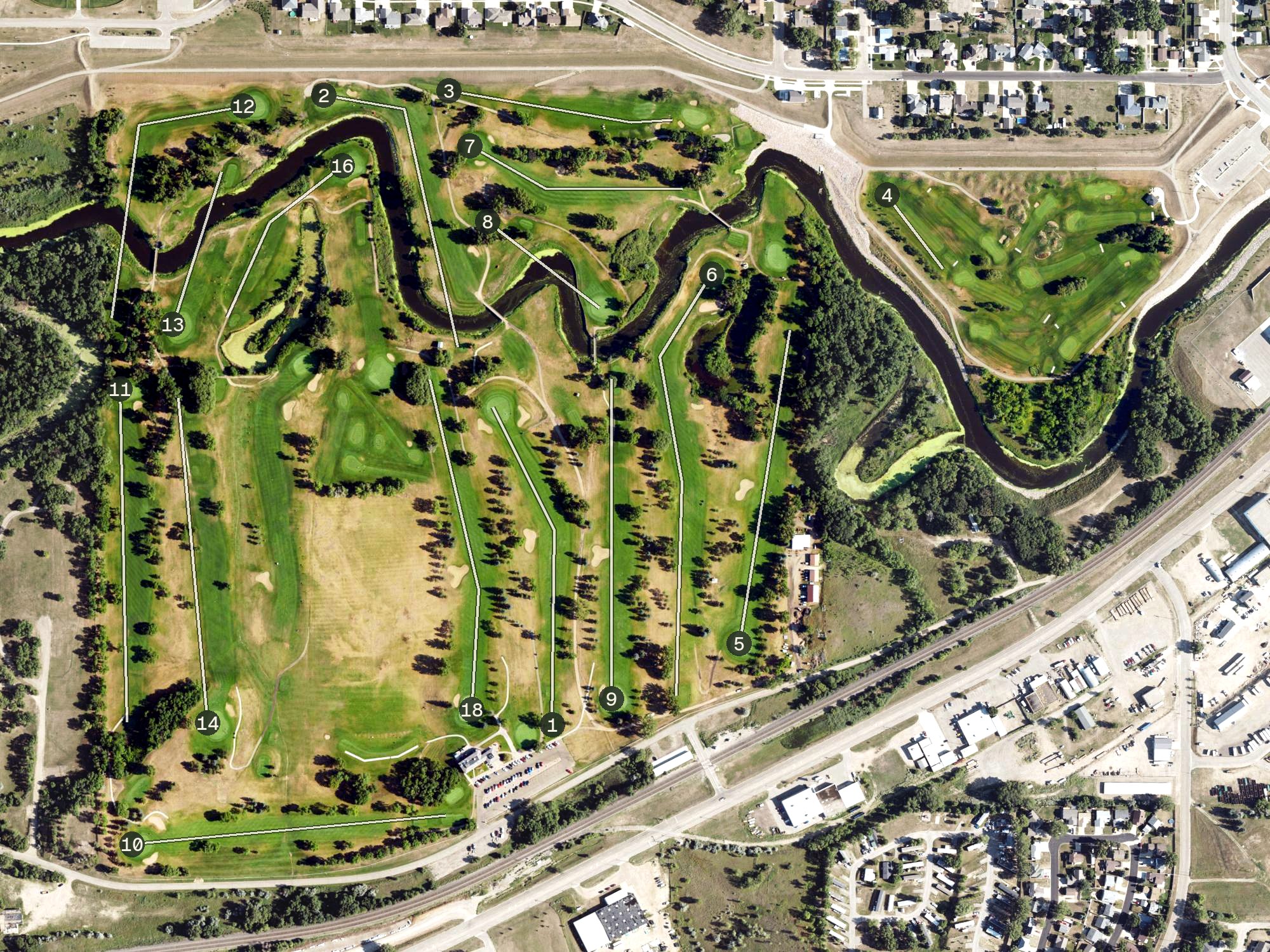 Aerial view of Souris Valley Golf Course, ND